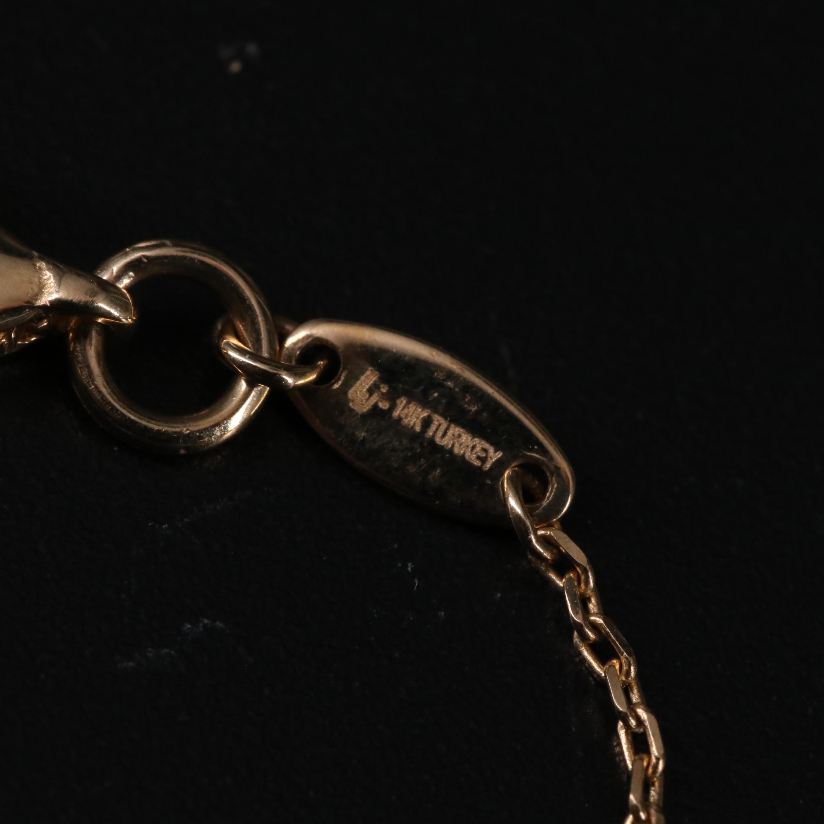 14K Two-Tone Torpedo Station Necklace