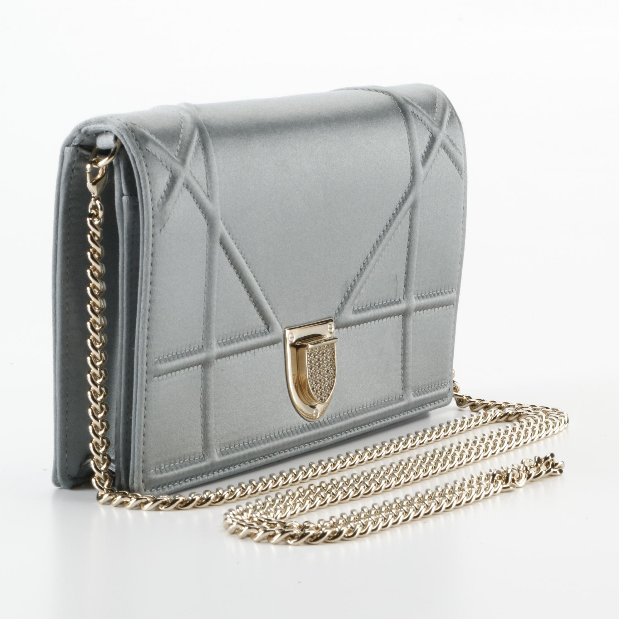 Christian Dior Diorama Wallet-on-Chain in Cannage Quilted Satin