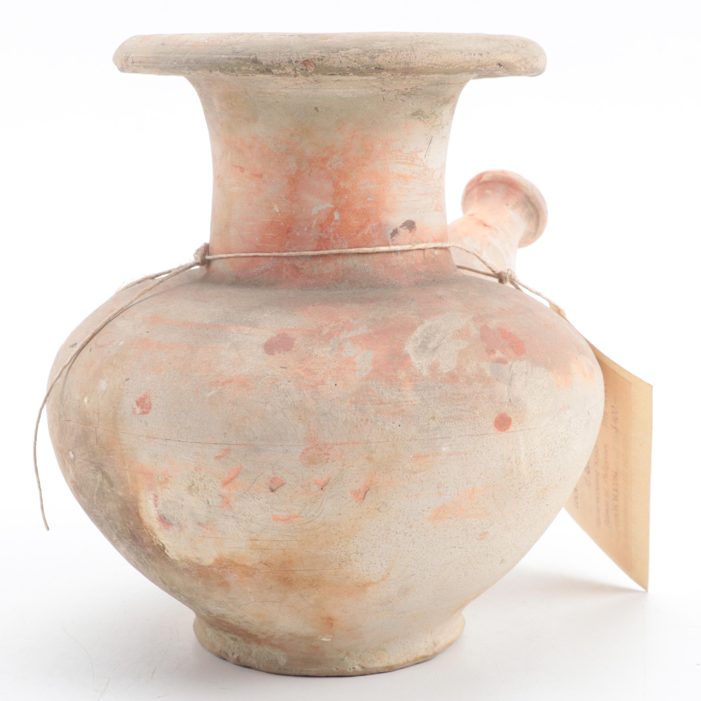 Philippines Marine Recovered Earthenware Kendi Pouring Vessel, 15th-16th C