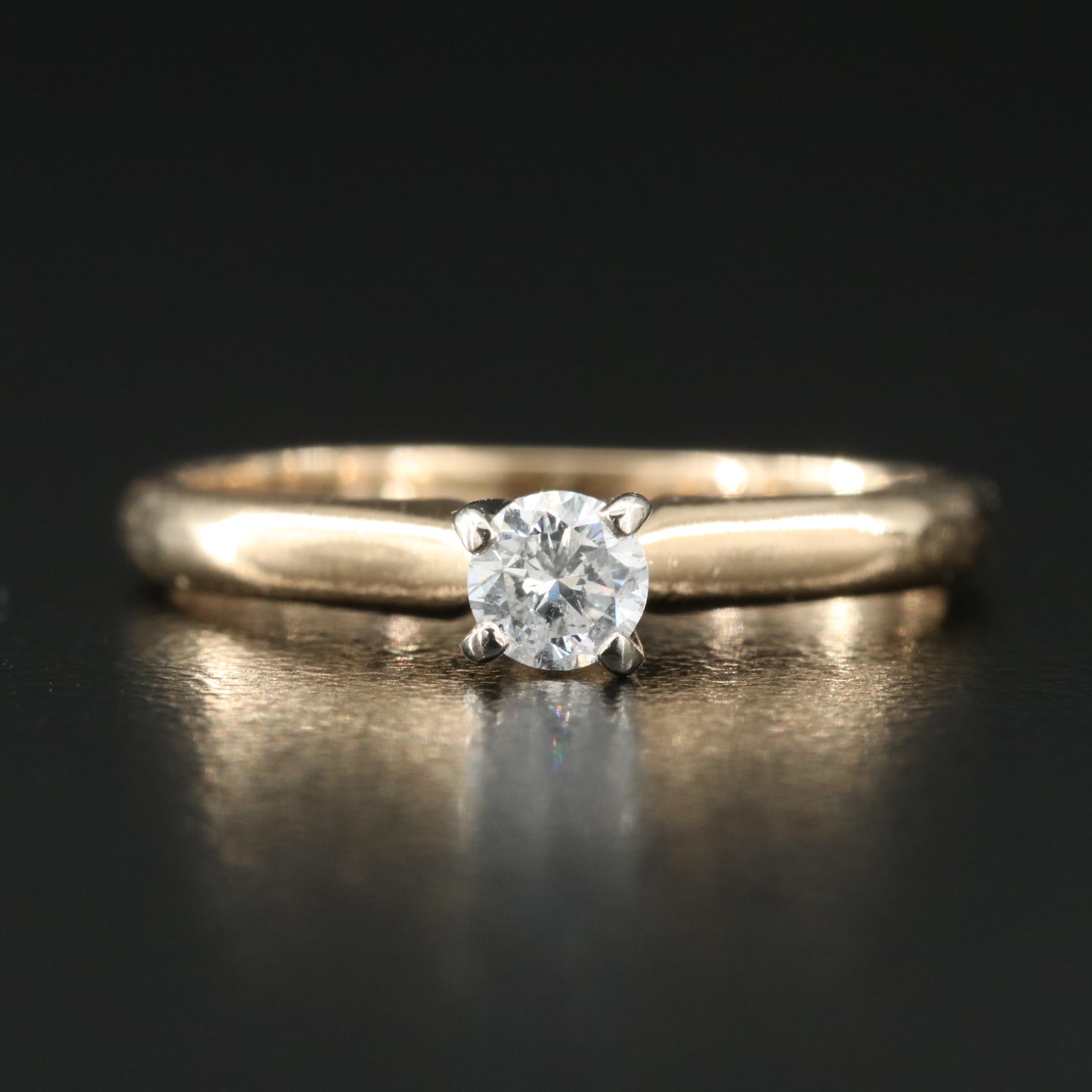 14K 0.17 CT Diamond Solitaire Ring