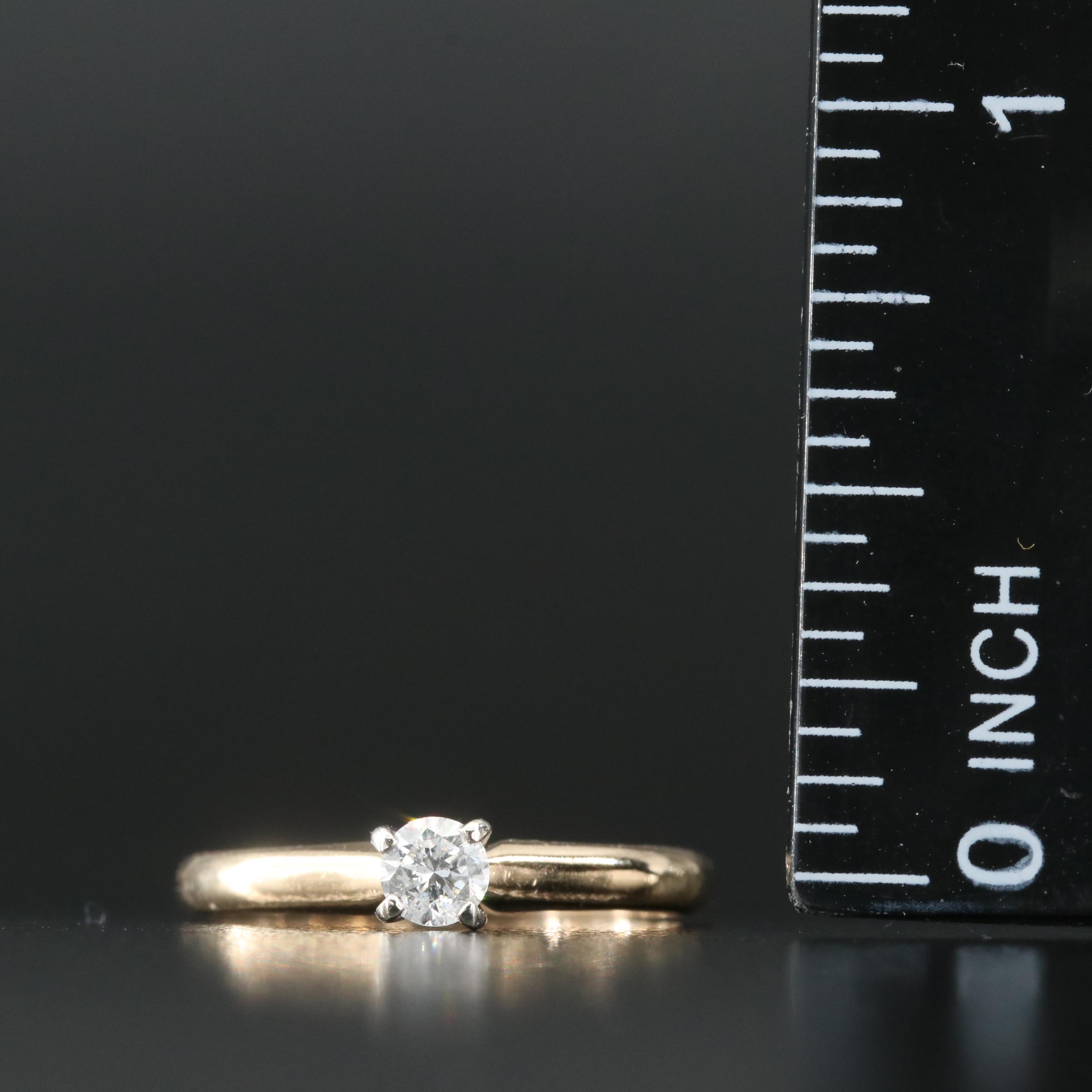 14K 0.17 CT Diamond Solitaire Ring