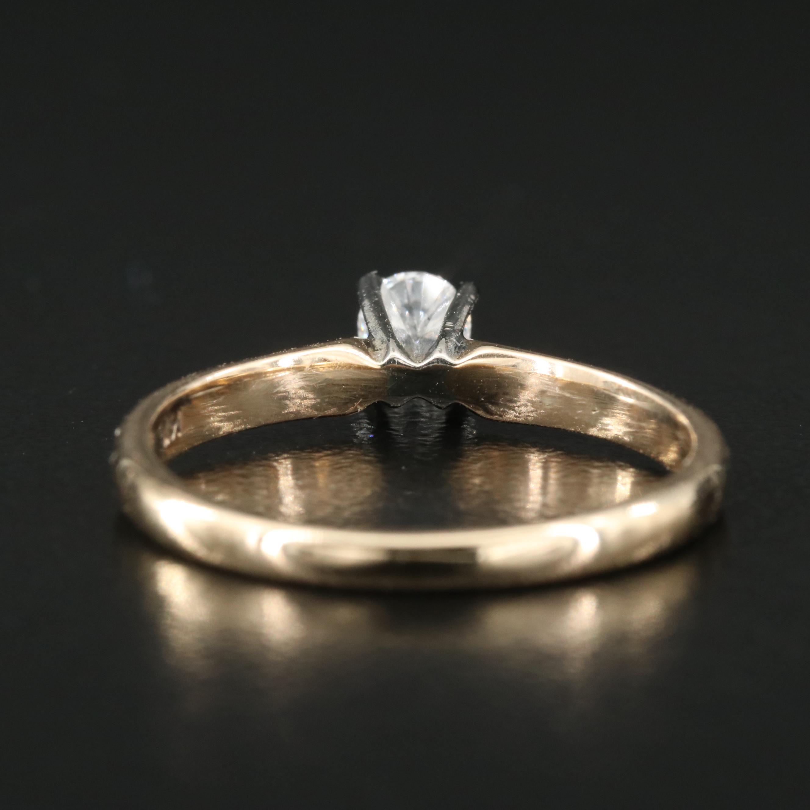 14K 0.17 CT Diamond Solitaire Ring