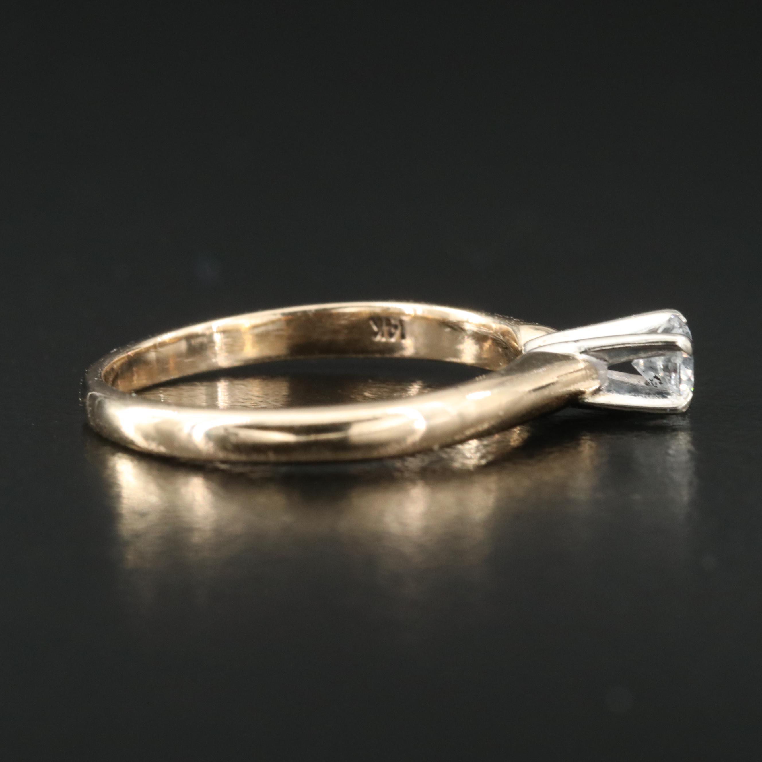 14K 0.17 CT Diamond Solitaire Ring