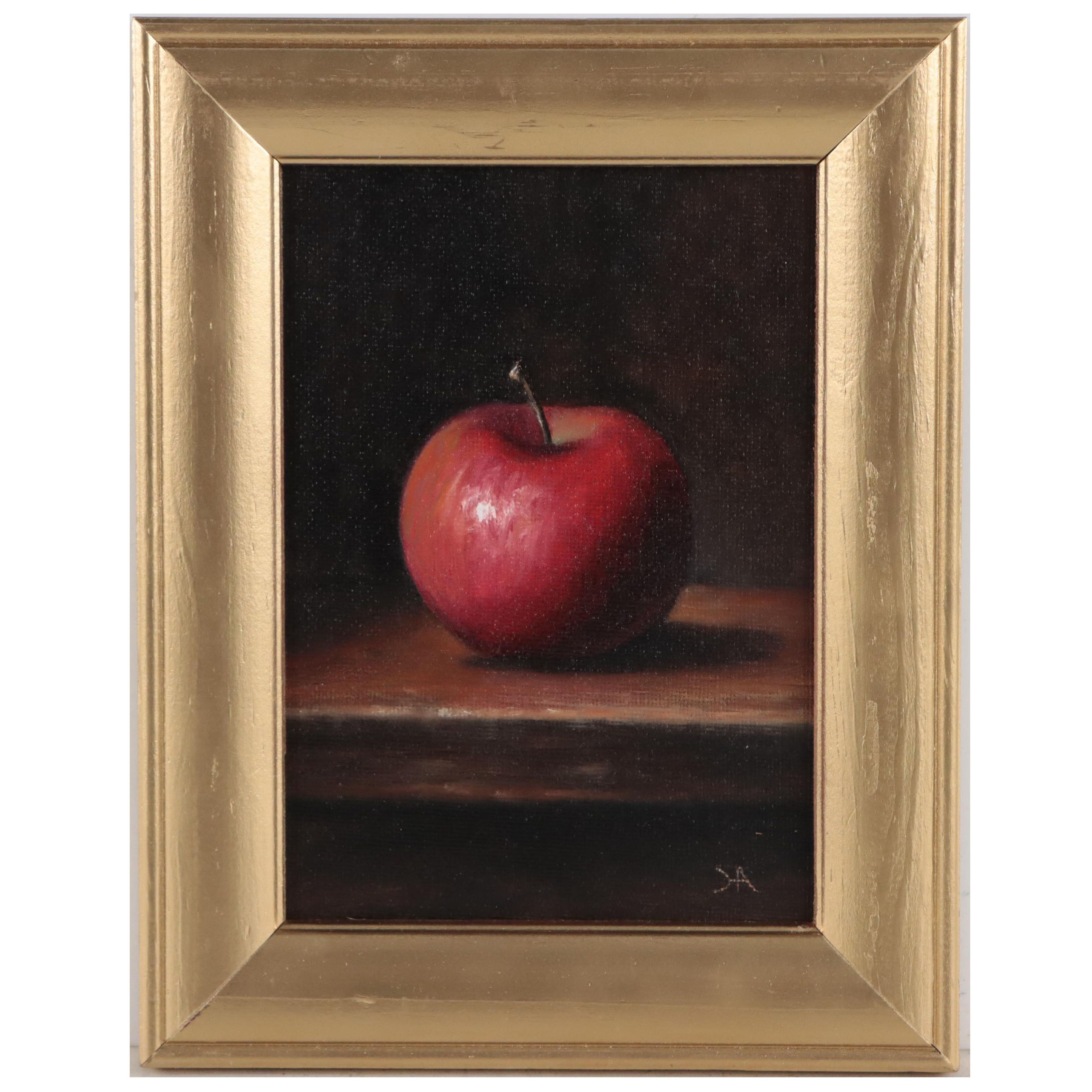 Houra Alghizzi Oil Painting "Red Apple," 2023
