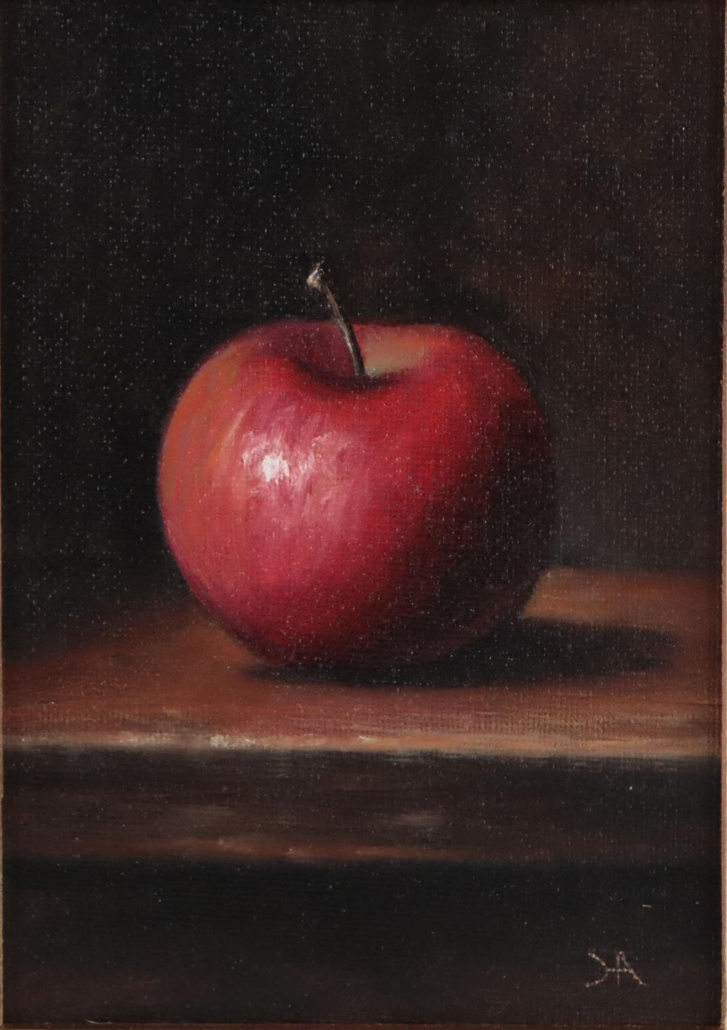 Houra Alghizzi Oil Painting "Red Apple," 2023
