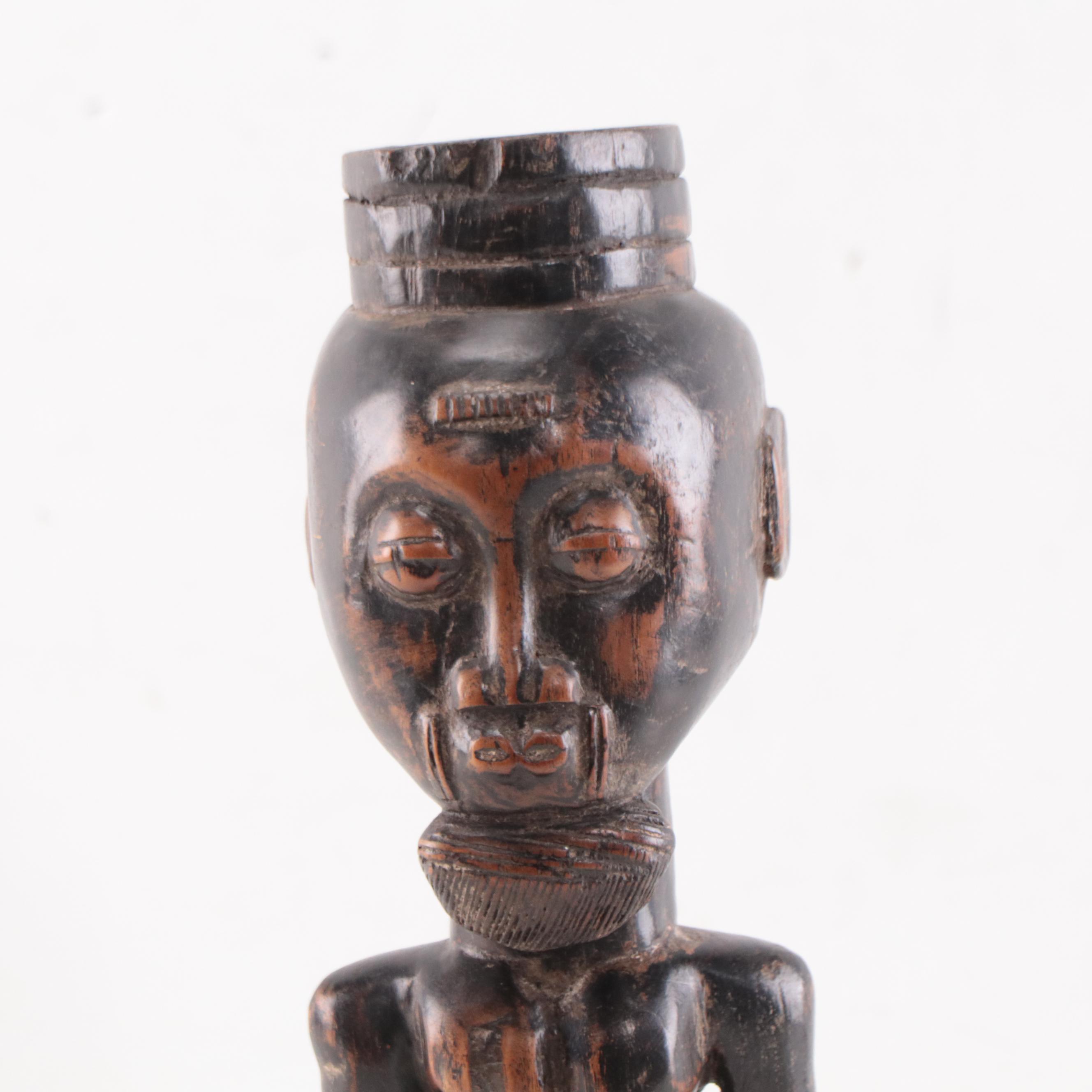 Baule Carved Wood Chief Figure