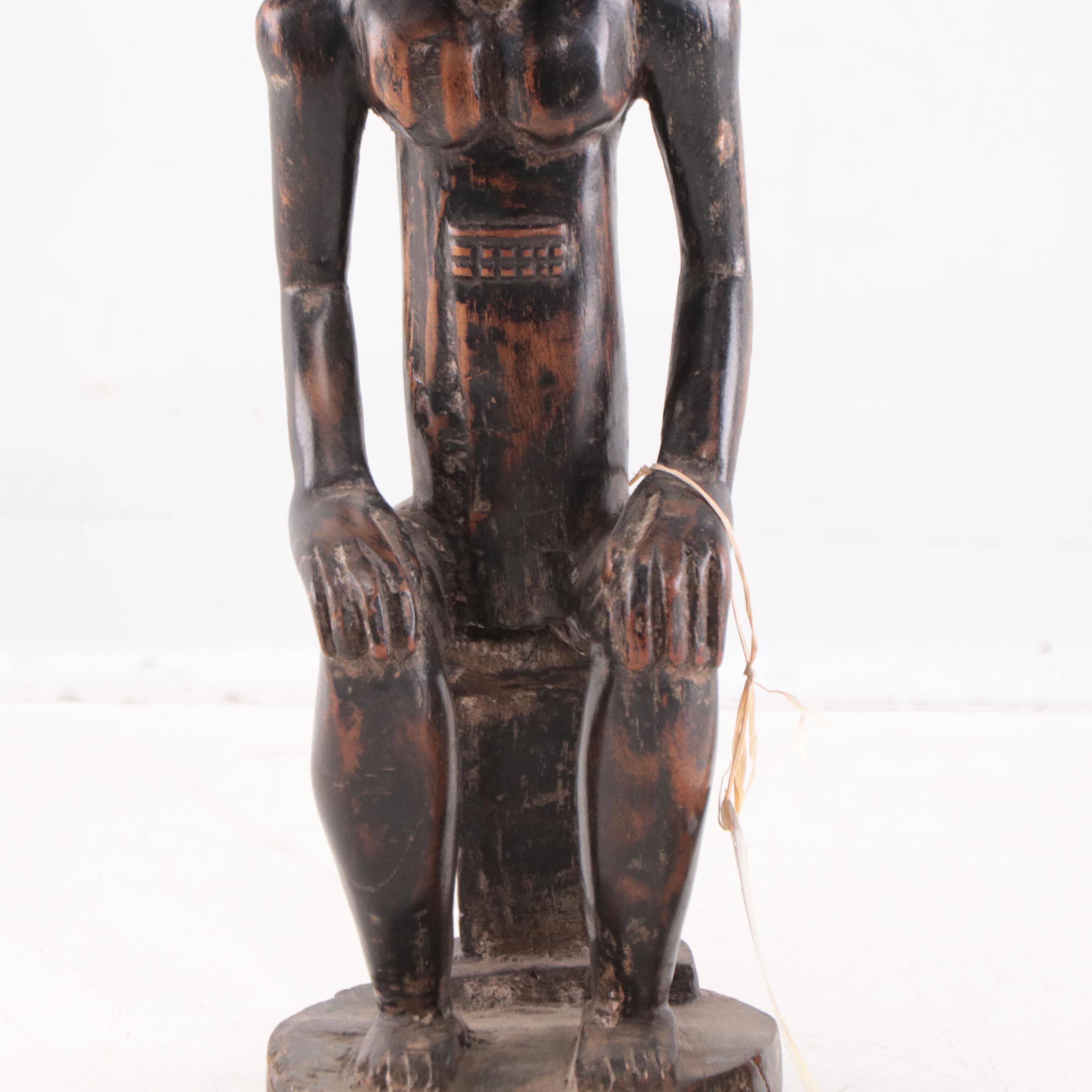 Baule Carved Wood Chief Figure