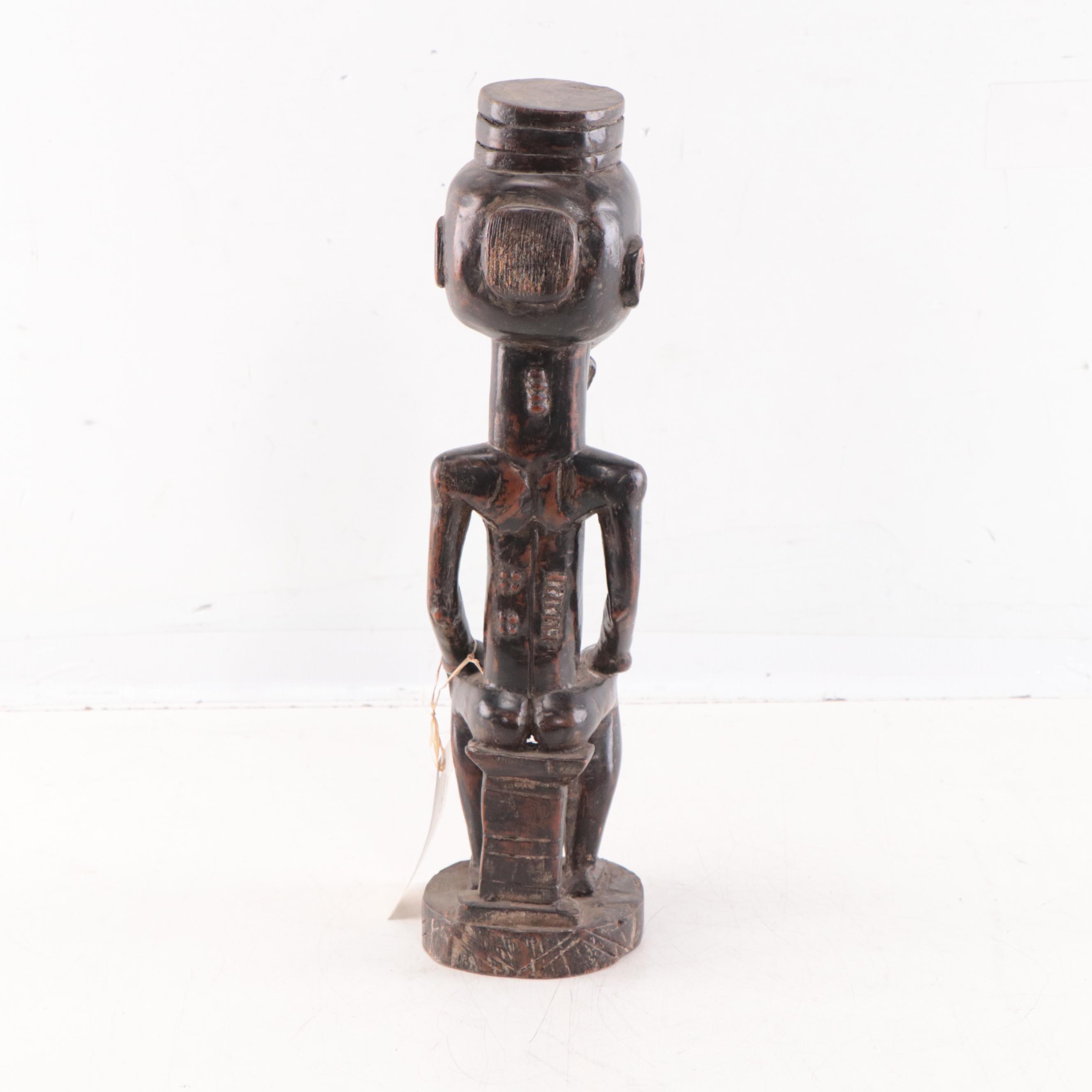 Baule Carved Wood Chief Figure