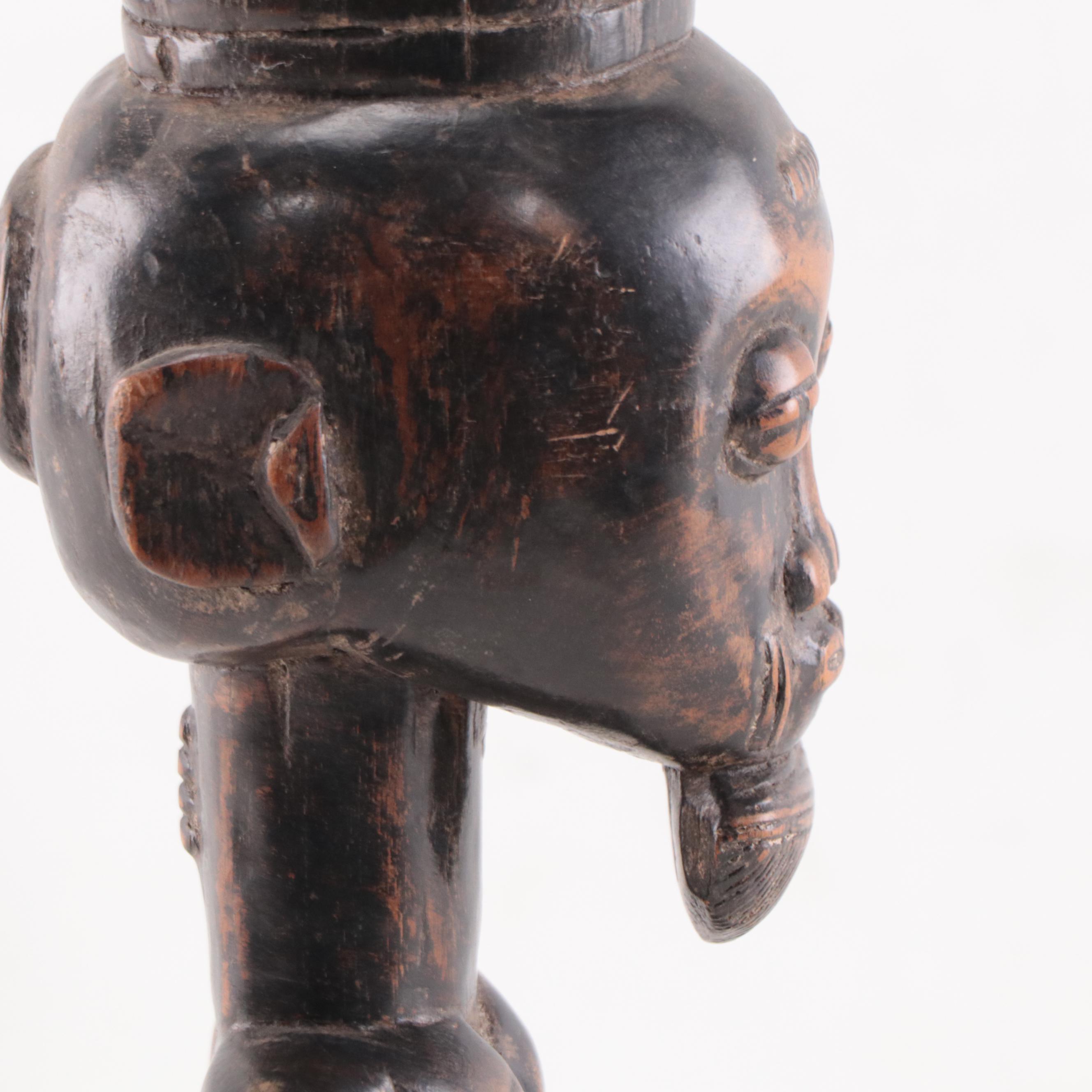 Baule Carved Wood Chief Figure