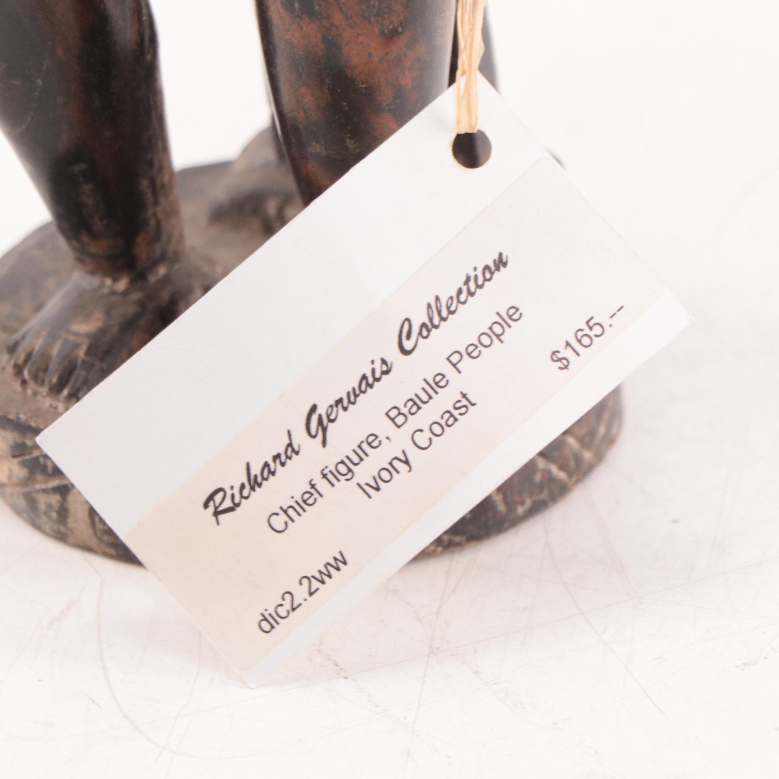 Baule Carved Wood Chief Figure