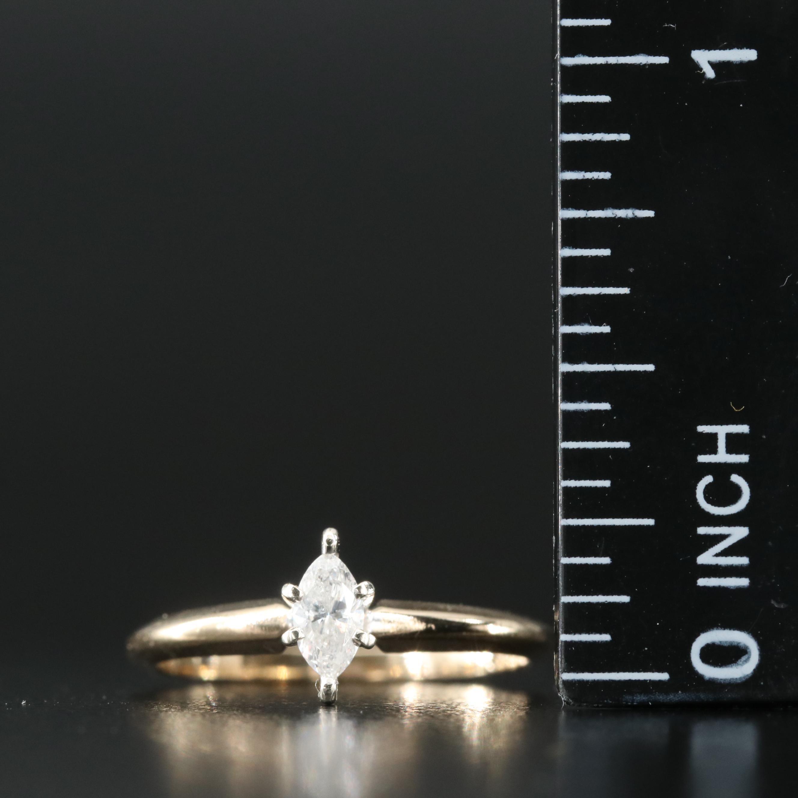 14K 0.23 CT Diamond Solitaire Ring