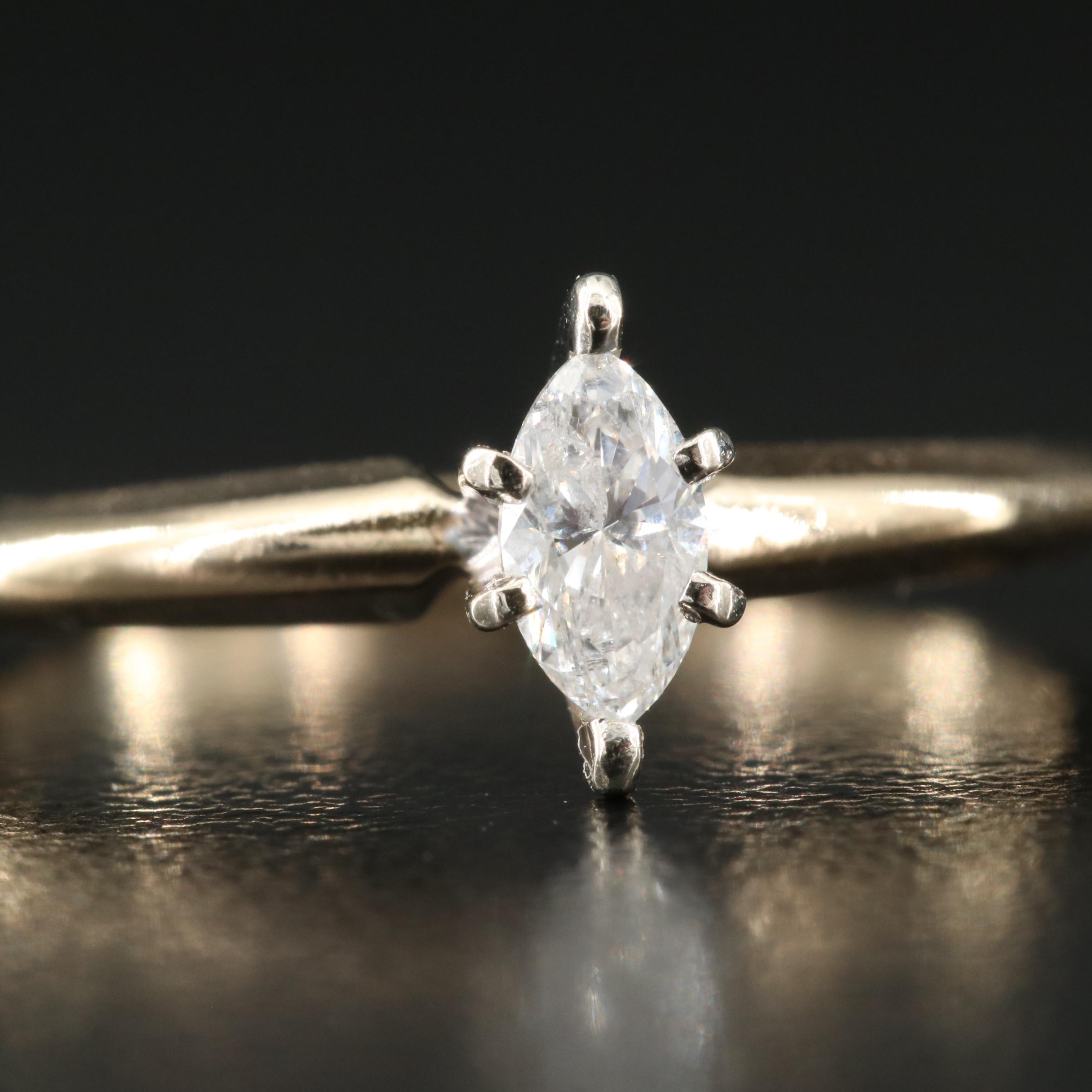 14K 0.23 CT Diamond Solitaire Ring