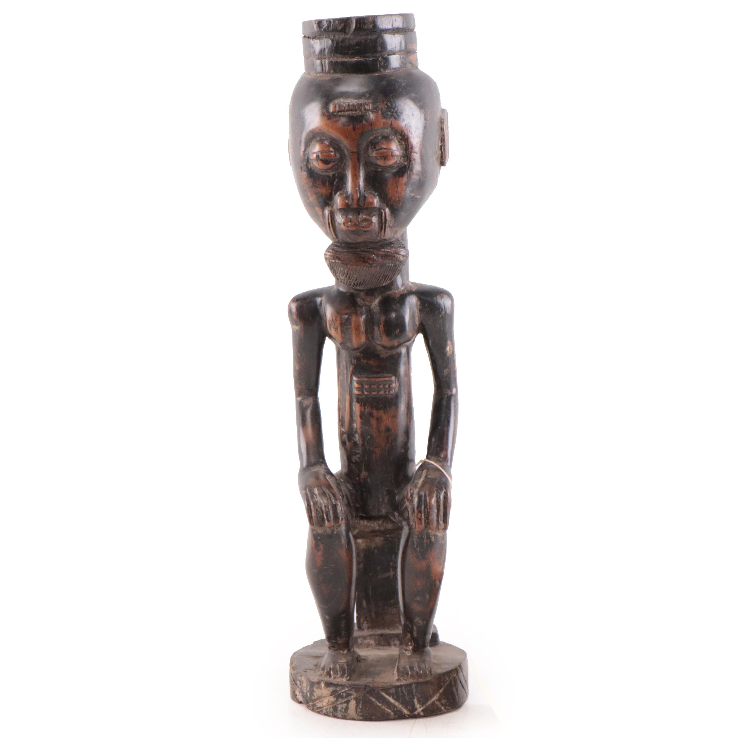 Baule Carved Wood Chief Figure