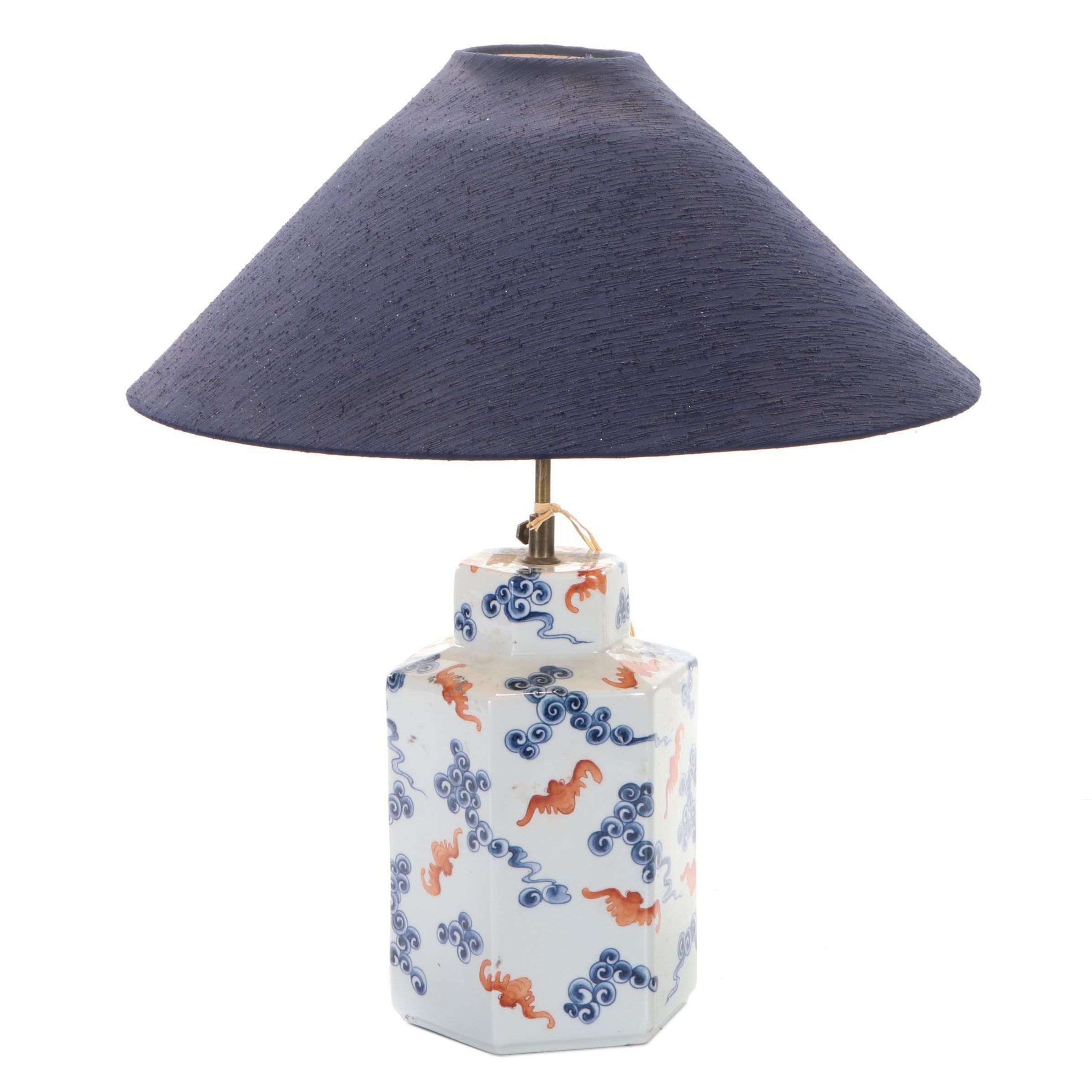 Chinese Porcelain Tea Canister Style Table Lamp