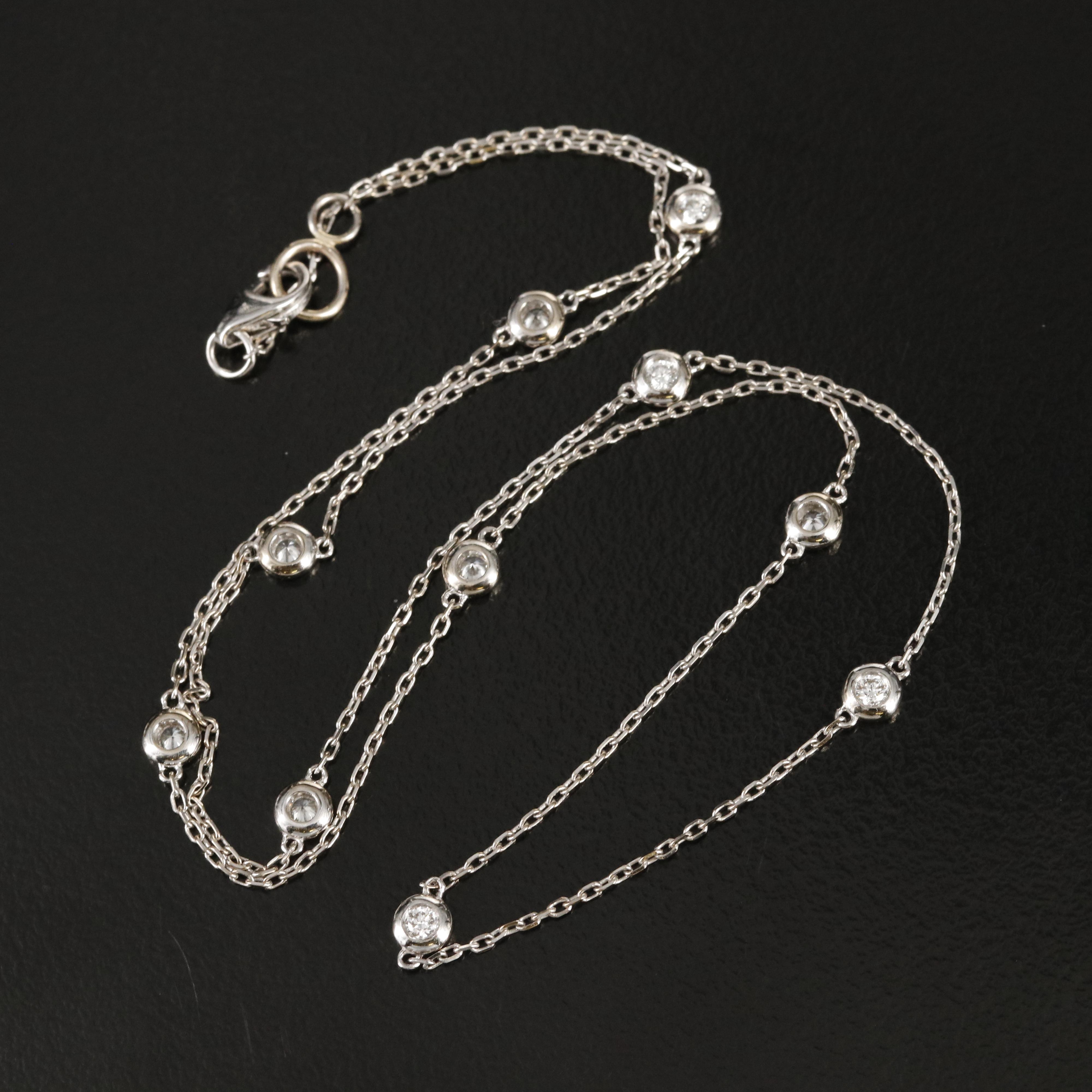 14K 0.30 CTW Diamond Station Necklace