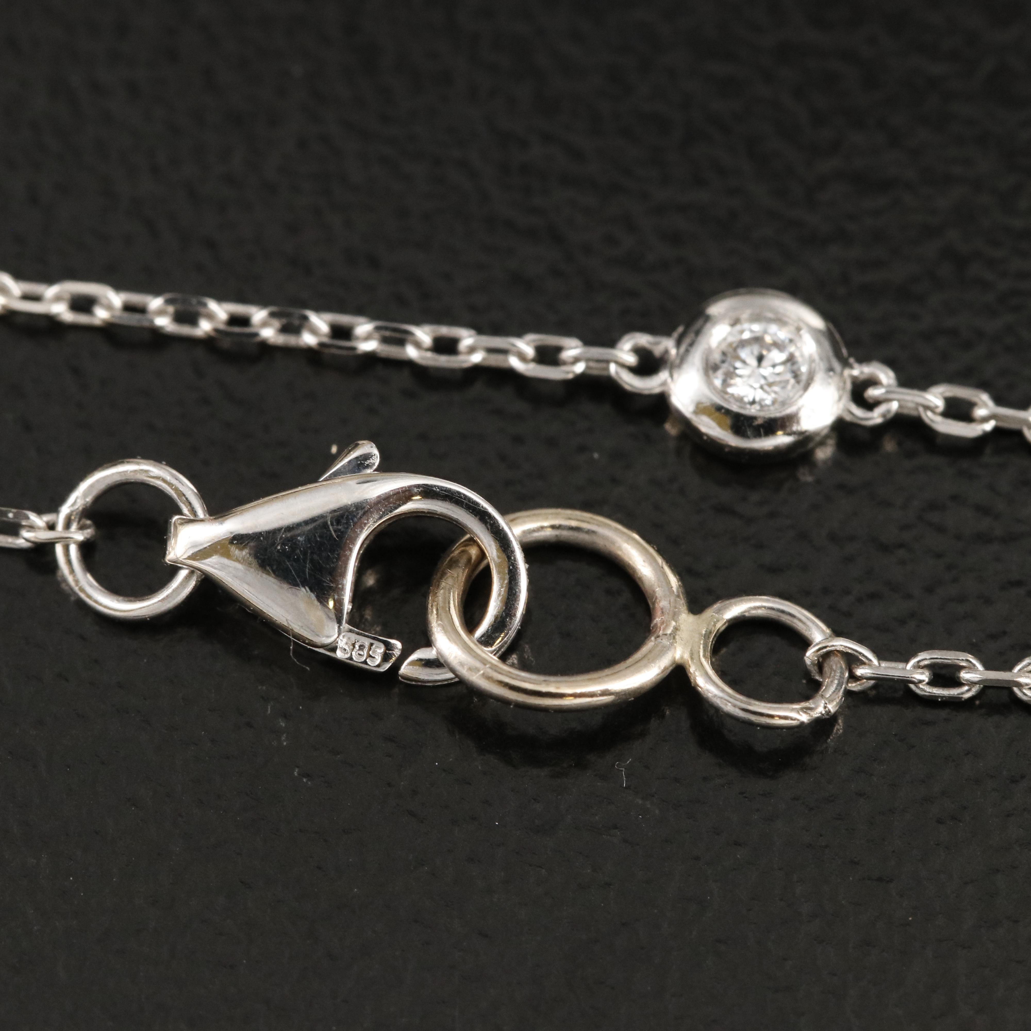 14K 0.30 CTW Diamond Station Necklace