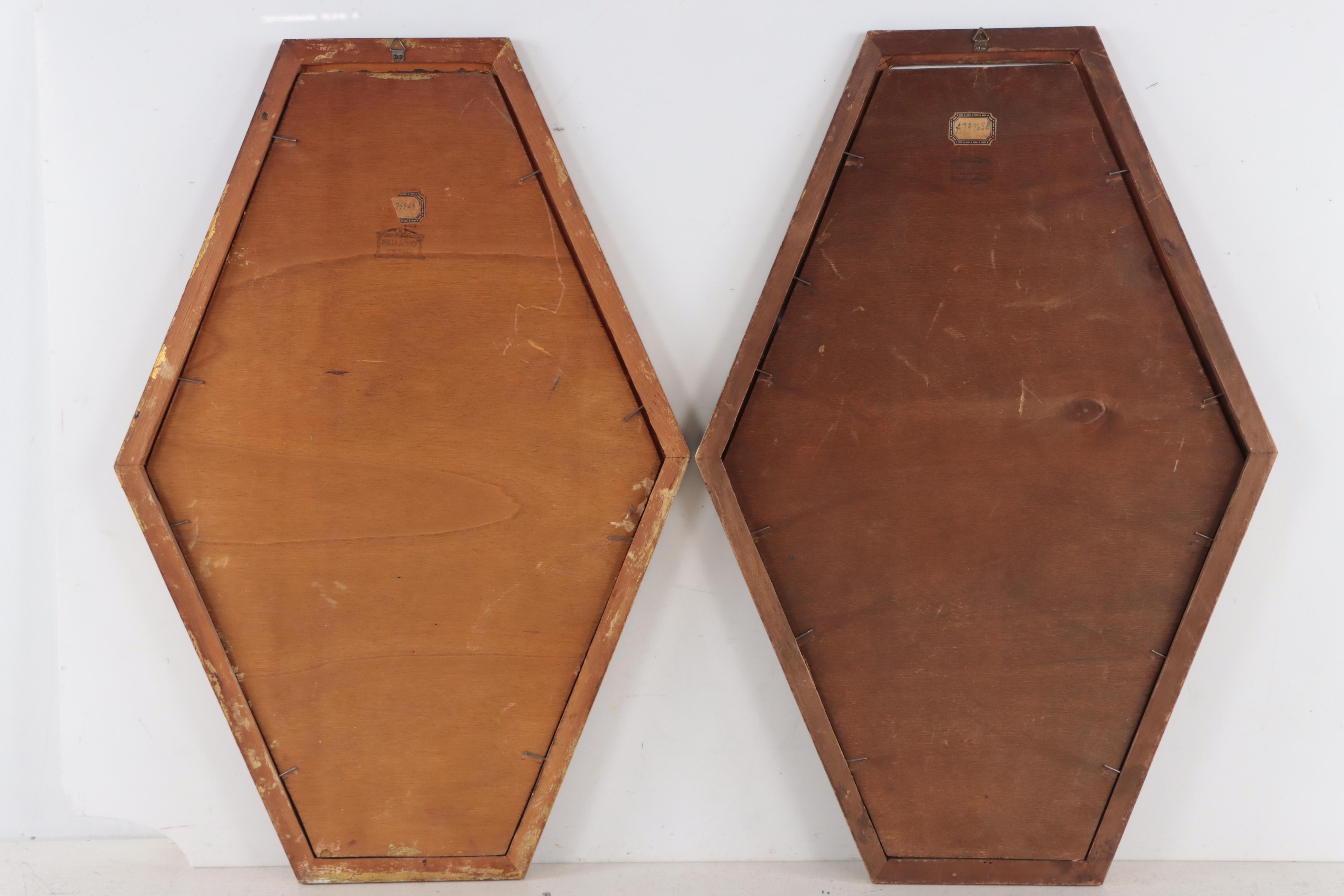 Palladio Italian Renaissance Style Wood Wall Plaques, Mid-20th Century