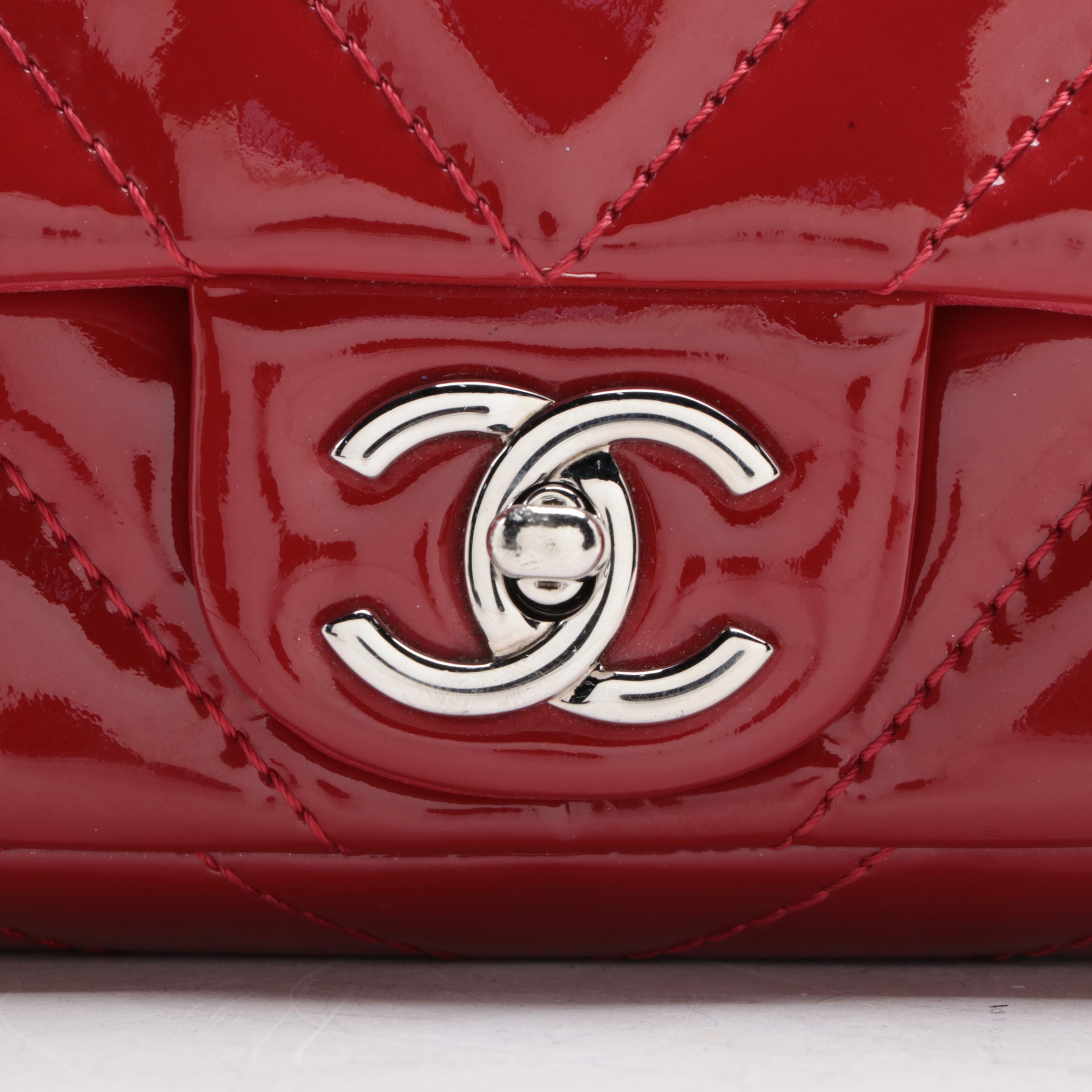 Chanel Classic Flap Quilted Patent Leather Shoulder Bag