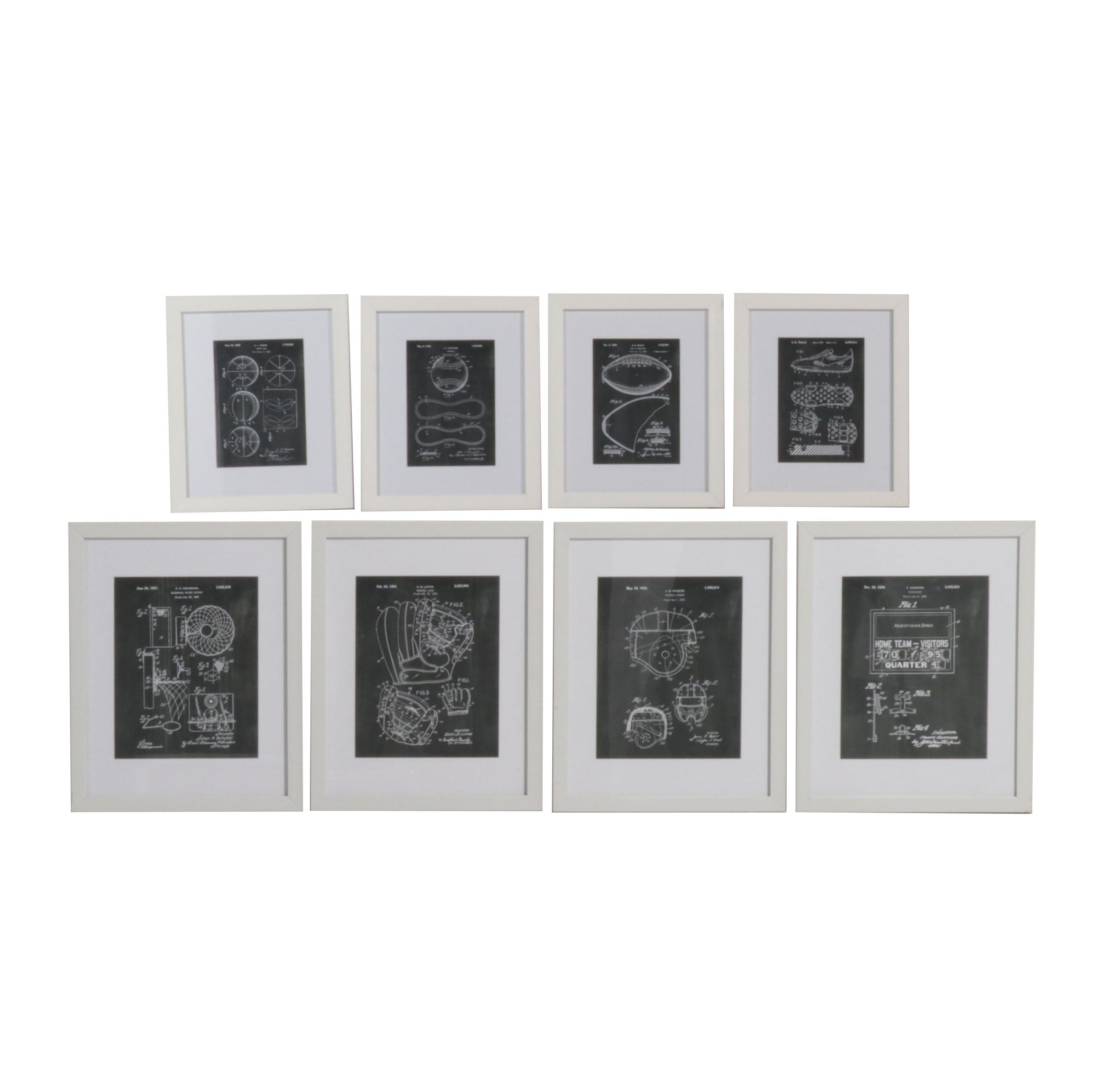 Baseball and Basketball Patent Diagram Giclées, 21st Century