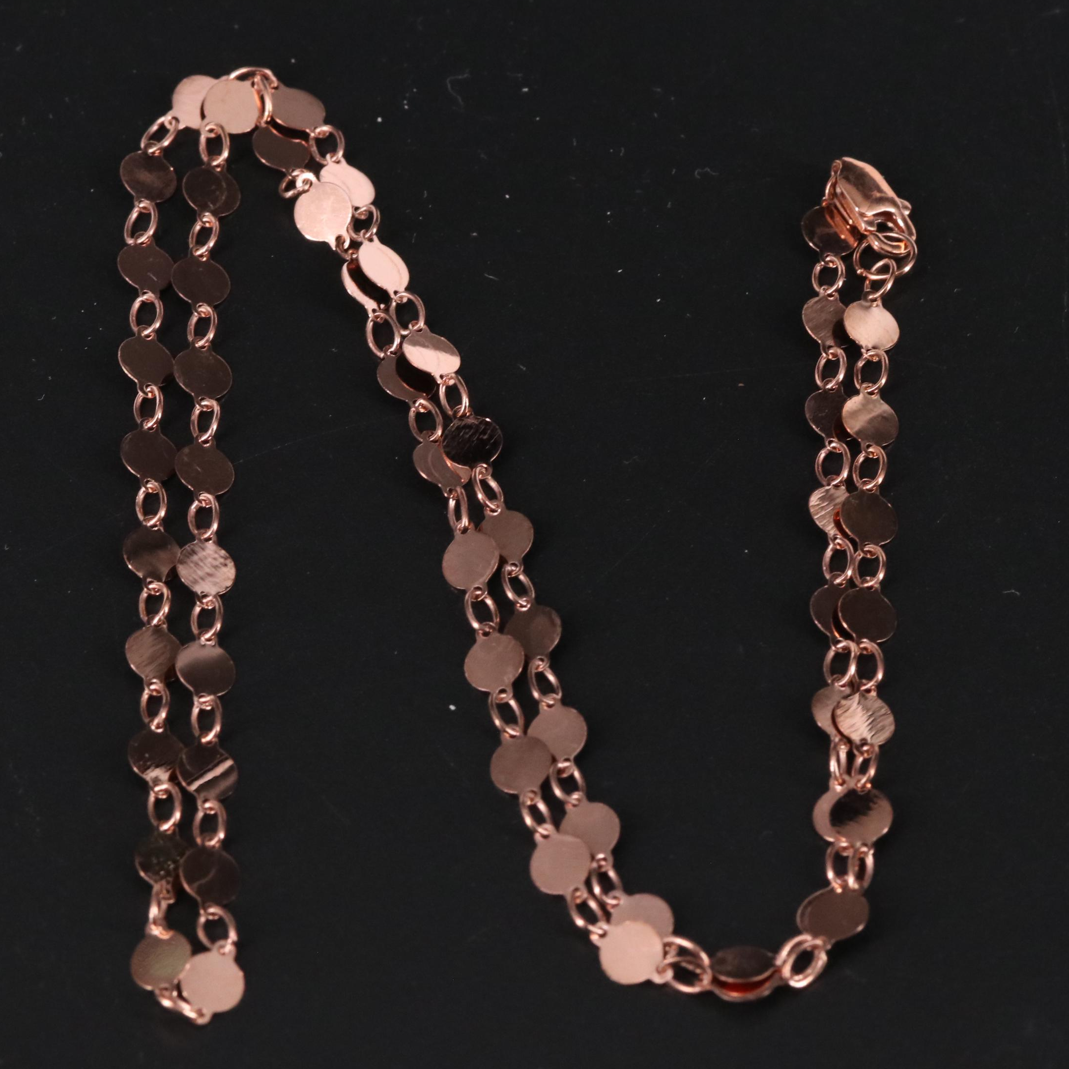 14K Rose Gold Fancy Link Necklace