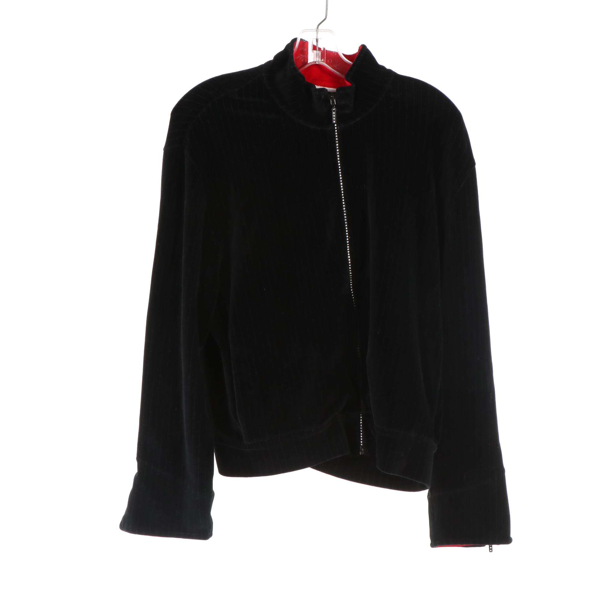 St. John Sport Knit Jacket, Pants, and Crystal Embellished Zip Jacket in Velour