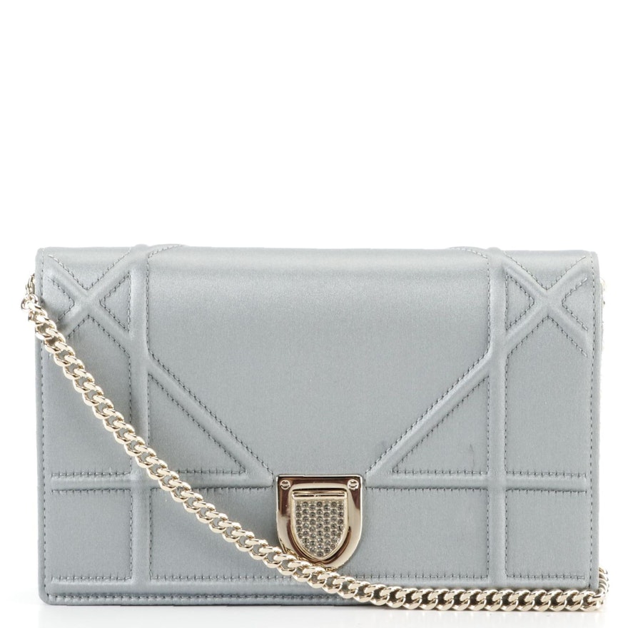 Christian Dior Diorama Wallet-on-Chain in Cannage Quilted Satin