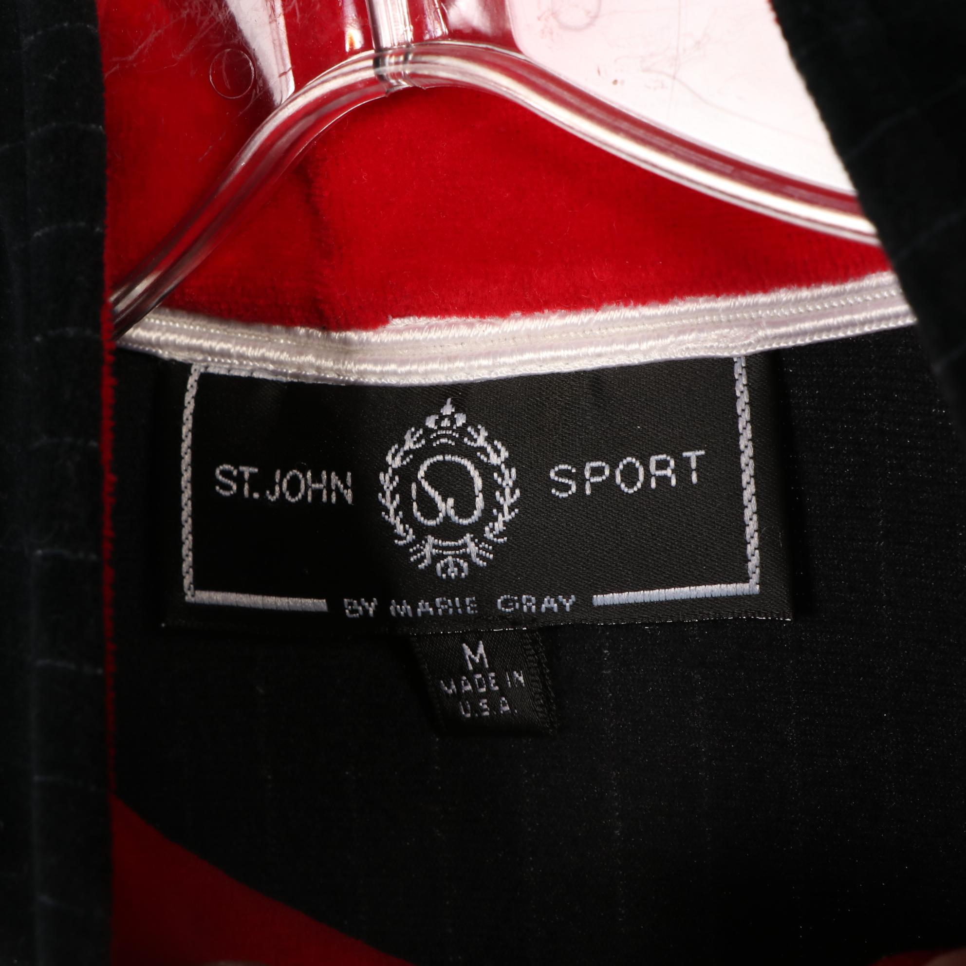 St. John Sport Knit Jacket, Pants, and Crystal Embellished Zip Jacket in Velour