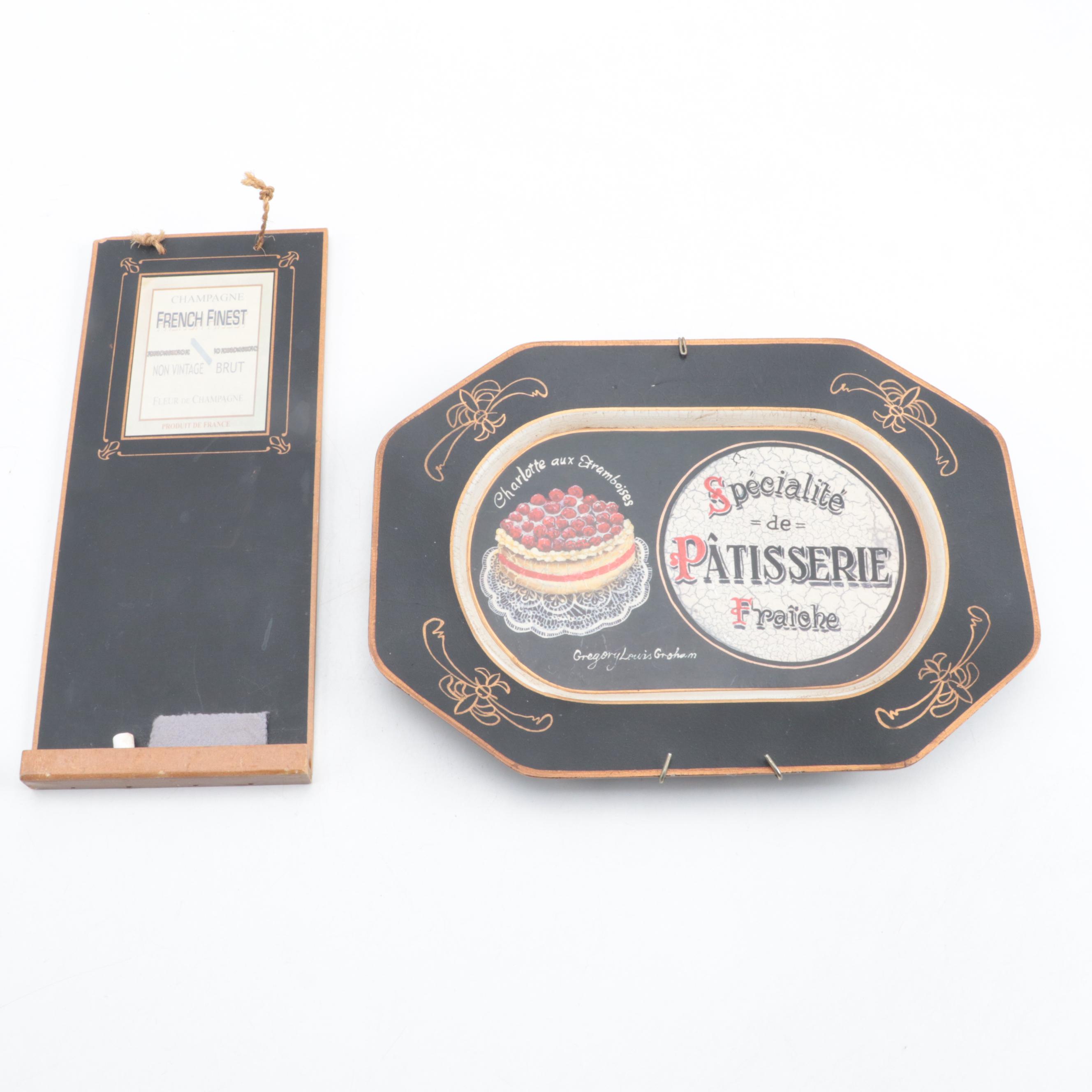 French Themed Table Accessories, Wall Décor and Cookbooks