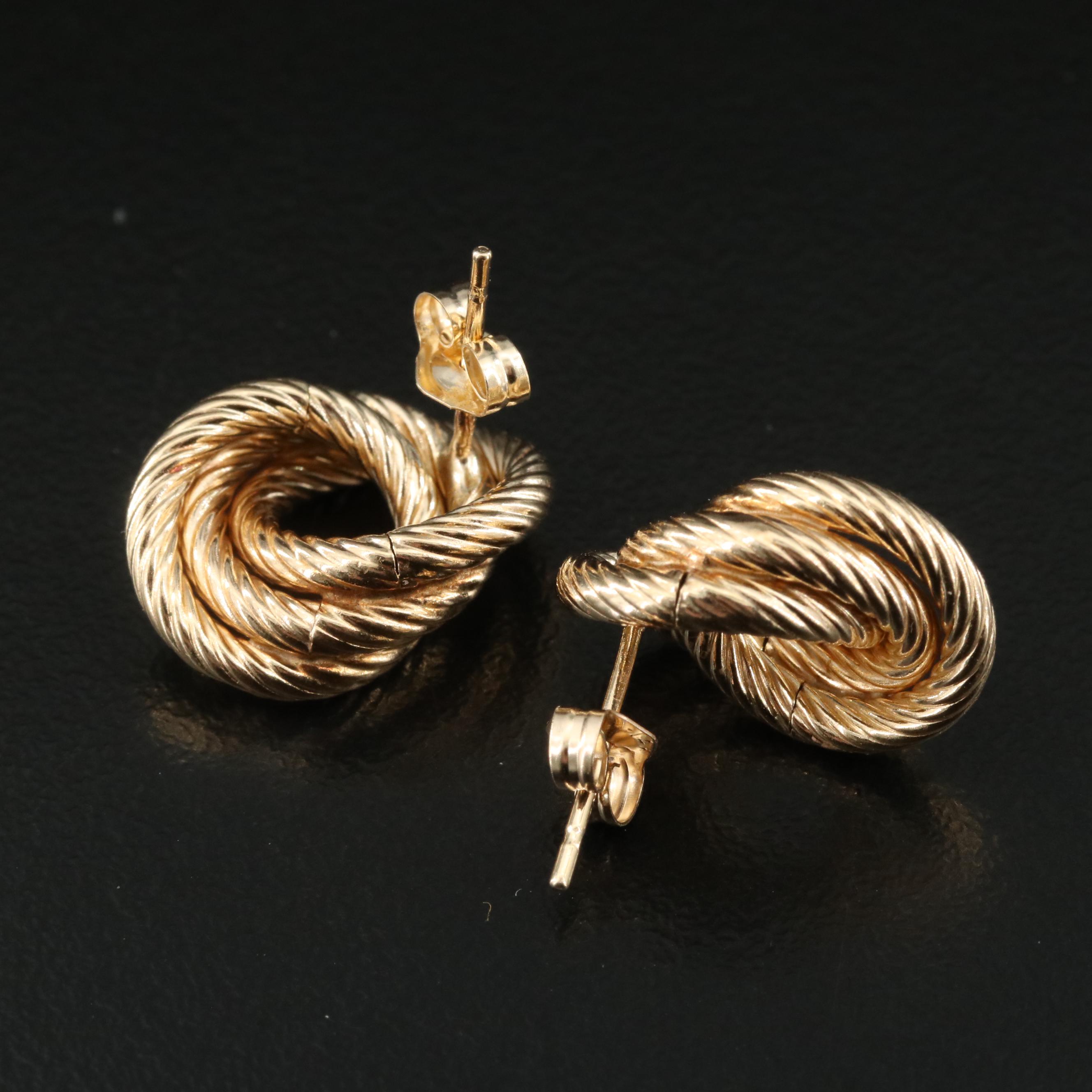14K Spiral Earrings
