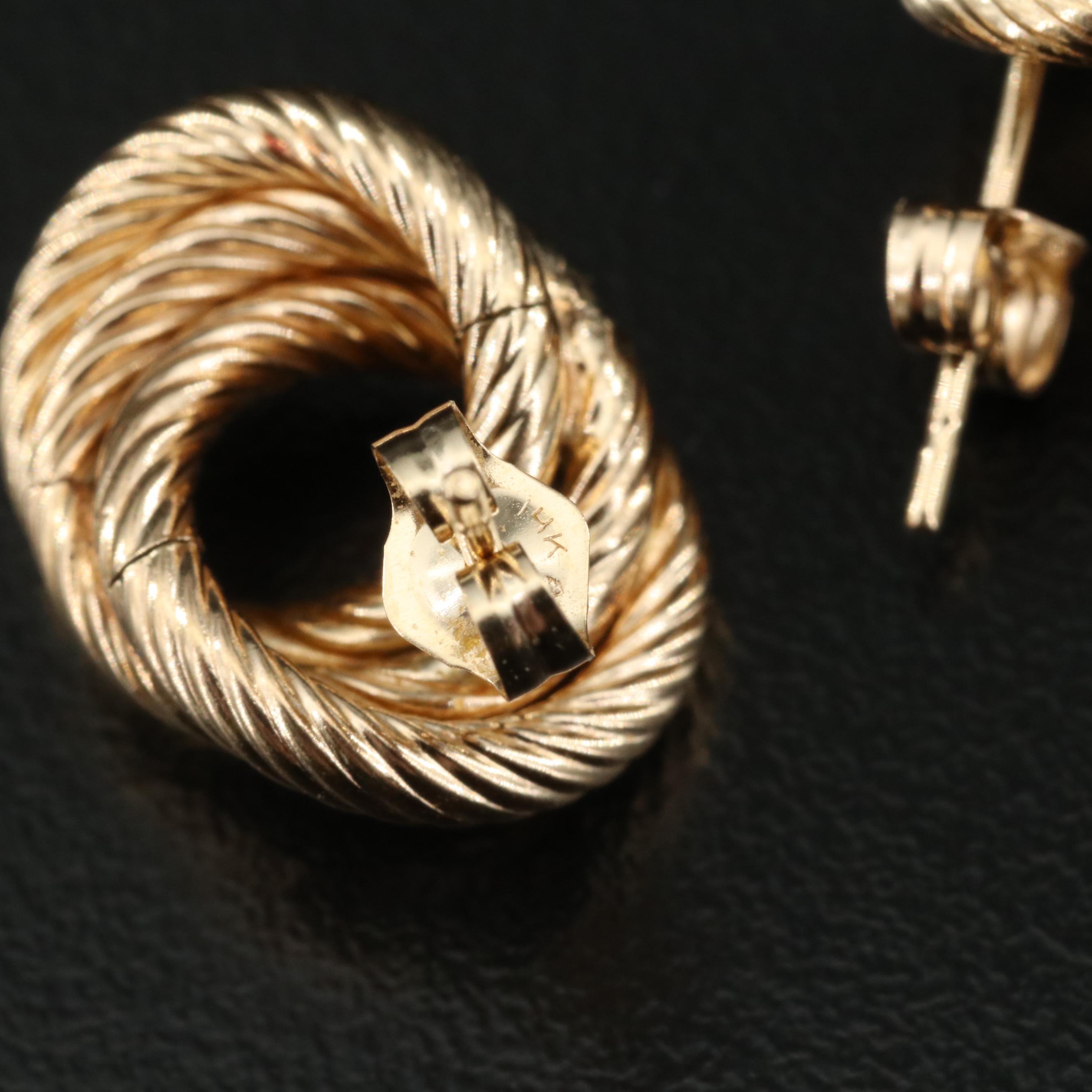 14K Spiral Earrings