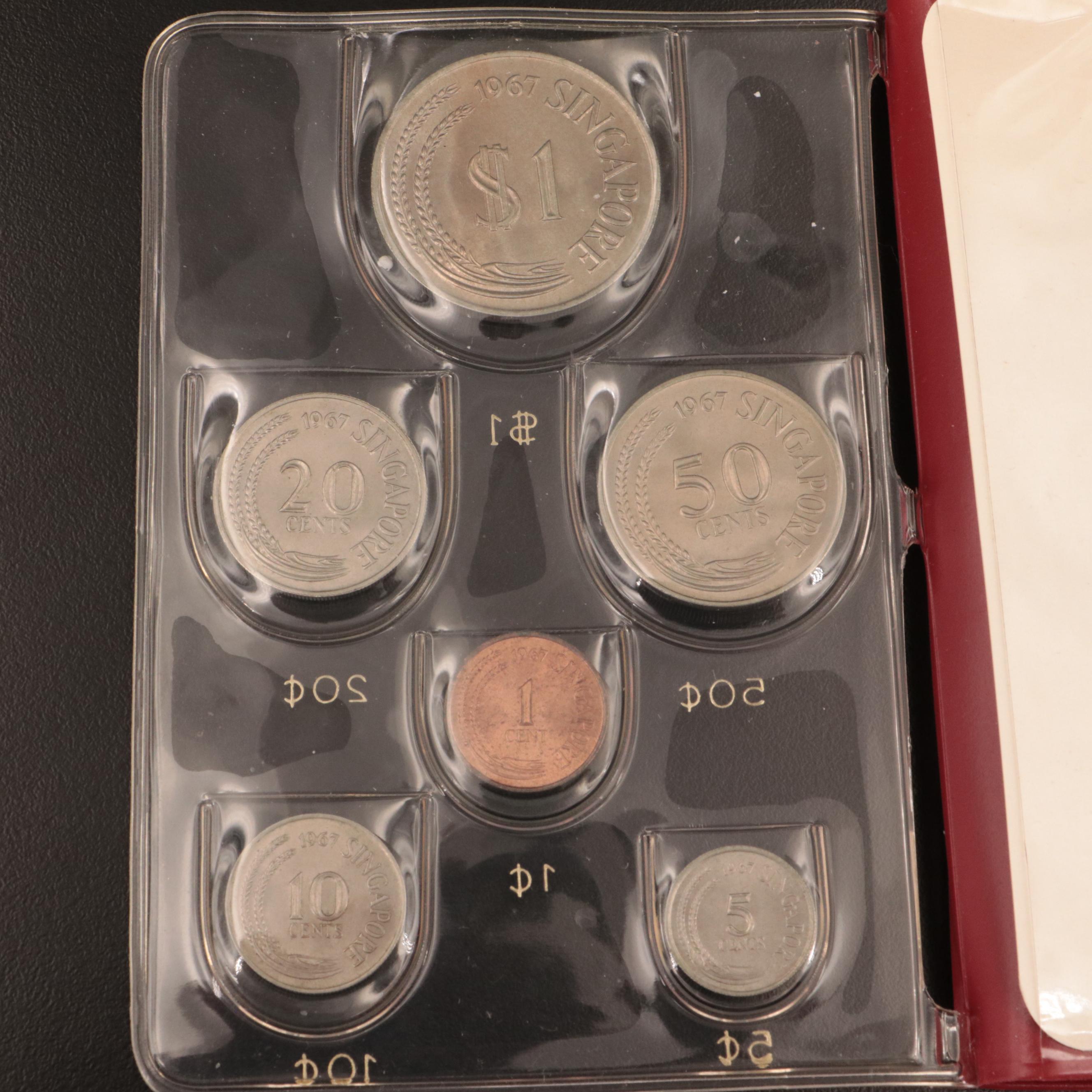 1967 and 1968 Singapore New Coin Issue Sets