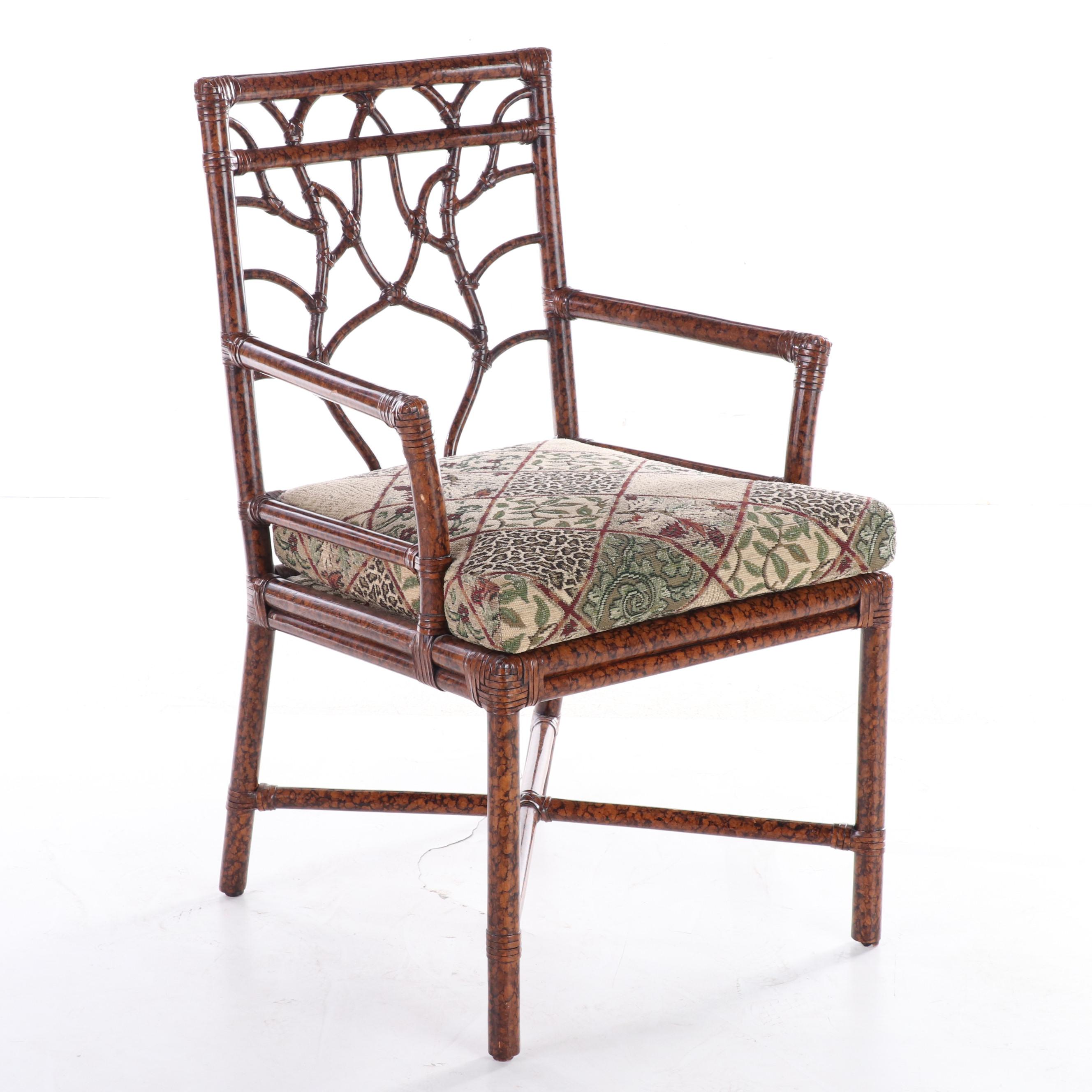 Ficks Reed Tortoiseshell-Stained Rattan Armchair