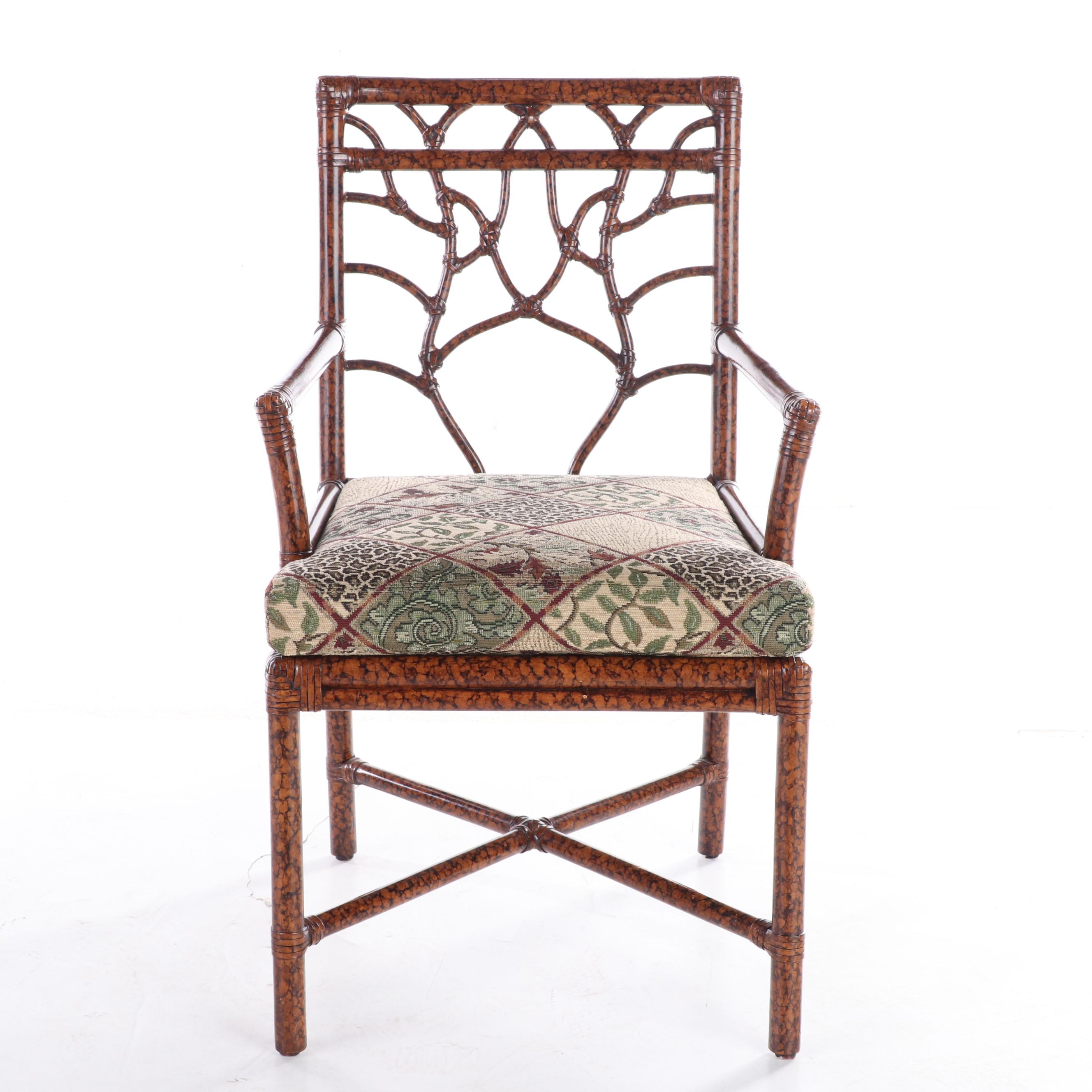 Ficks Reed Tortoiseshell-Stained Rattan Armchair