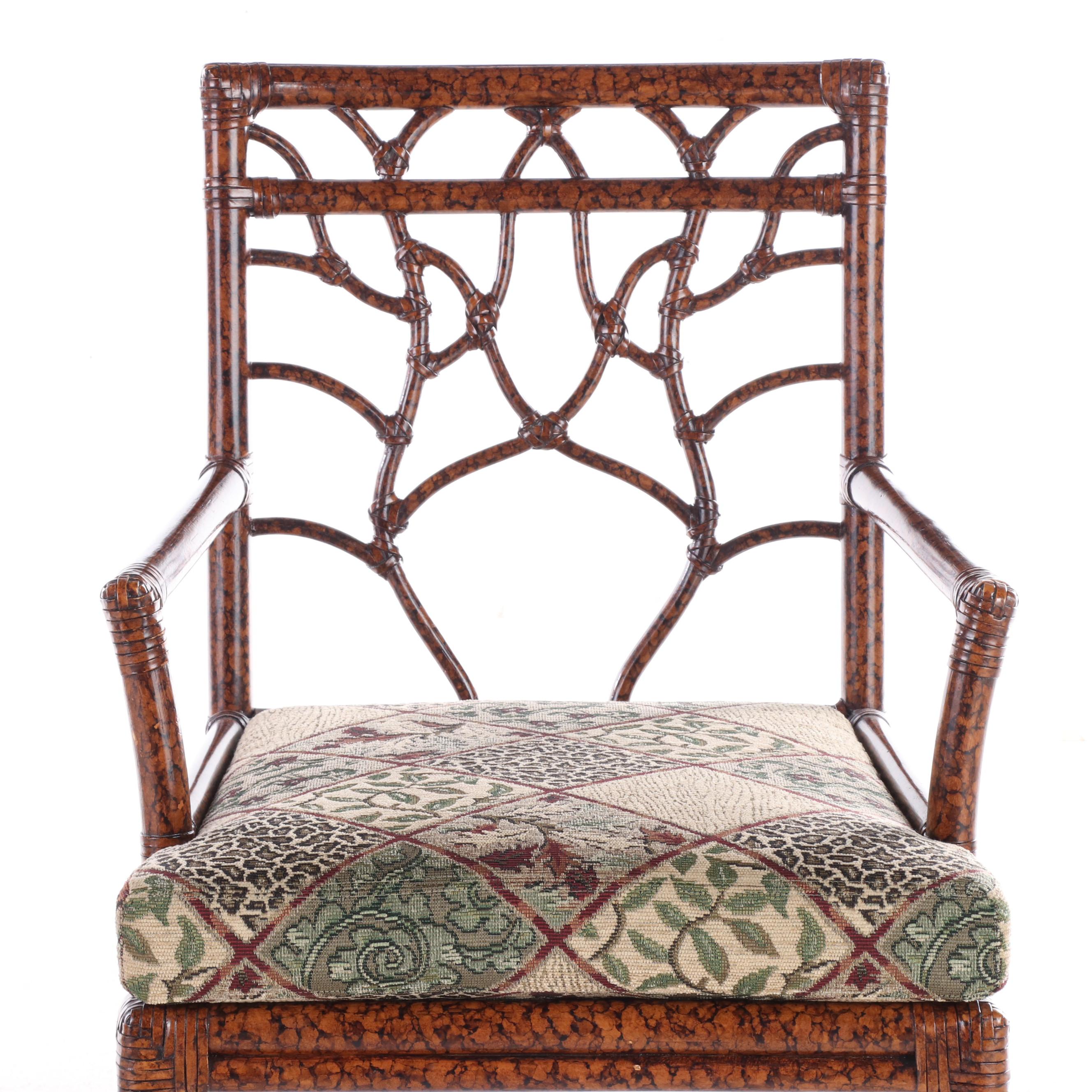 Ficks Reed Tortoiseshell-Stained Rattan Armchair