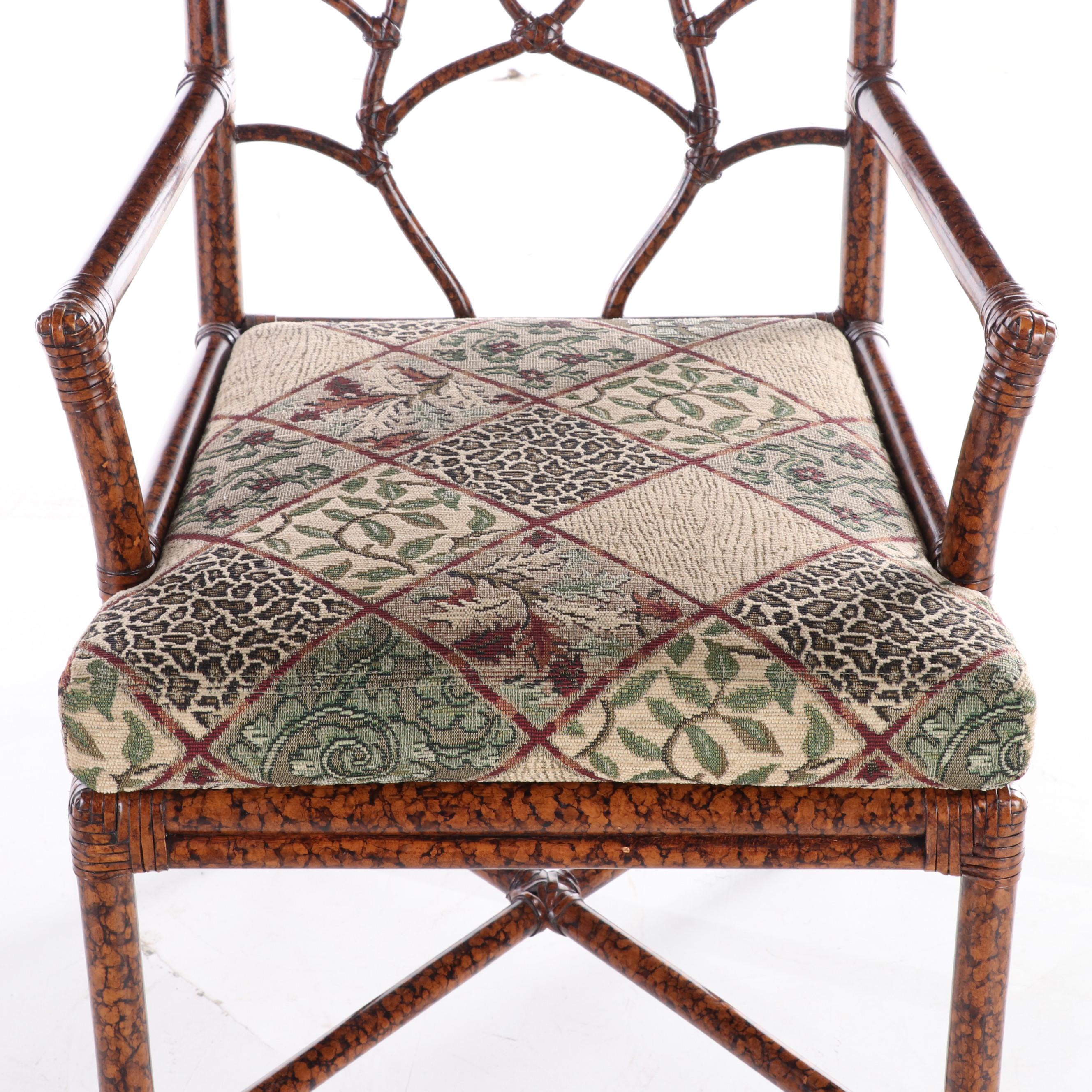 Ficks Reed Tortoiseshell-Stained Rattan Armchair