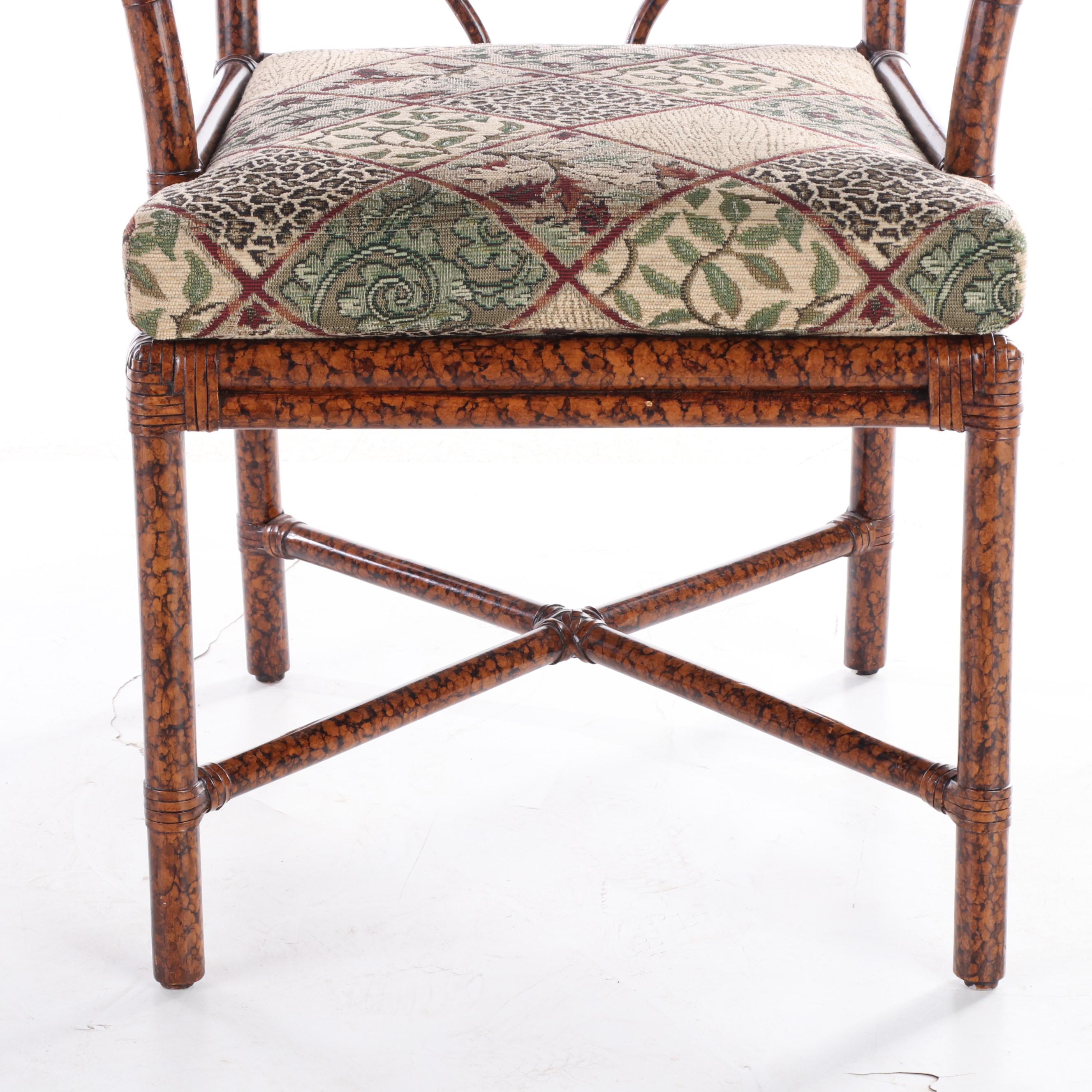 Ficks Reed Tortoiseshell-Stained Rattan Armchair