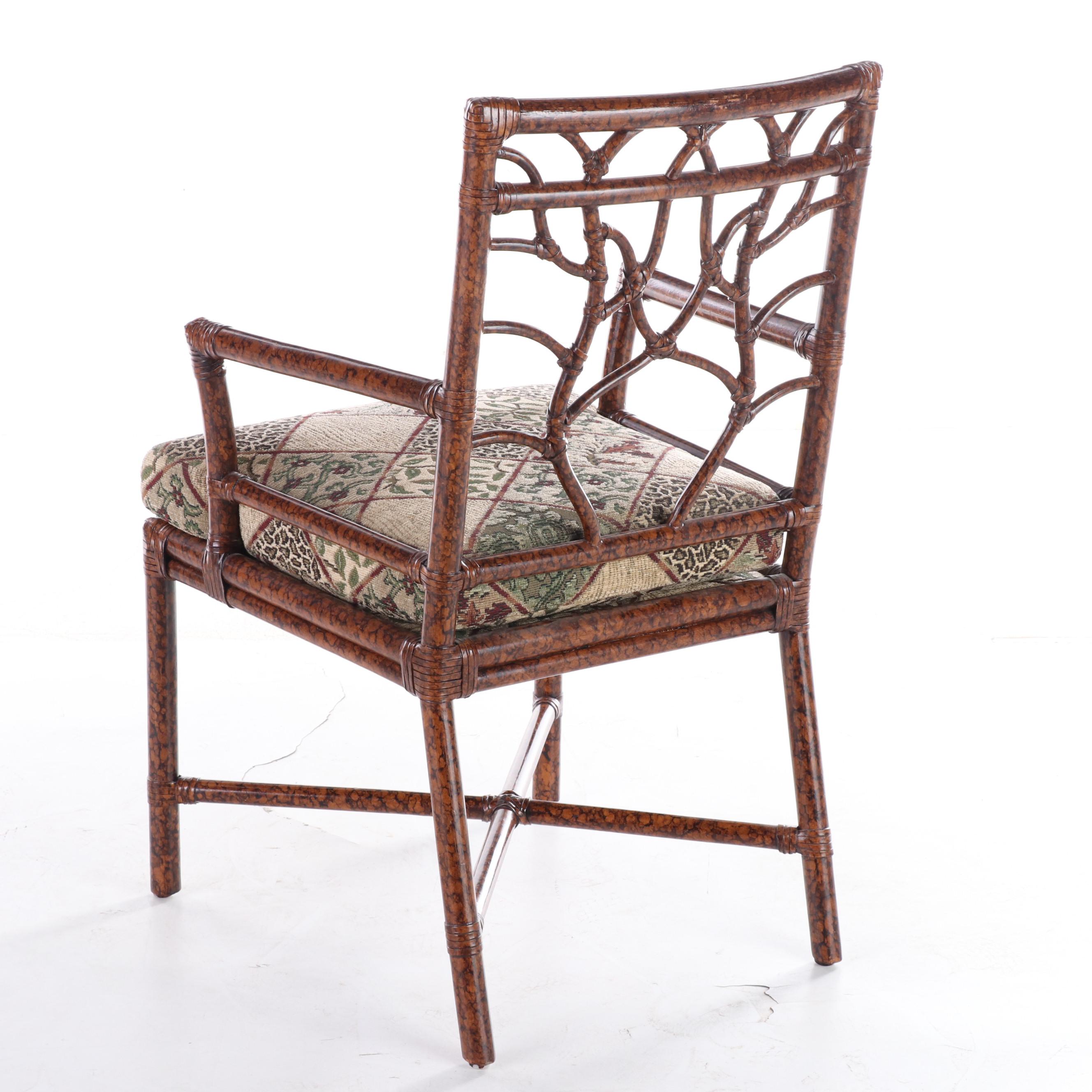Ficks Reed Tortoiseshell-Stained Rattan Armchair