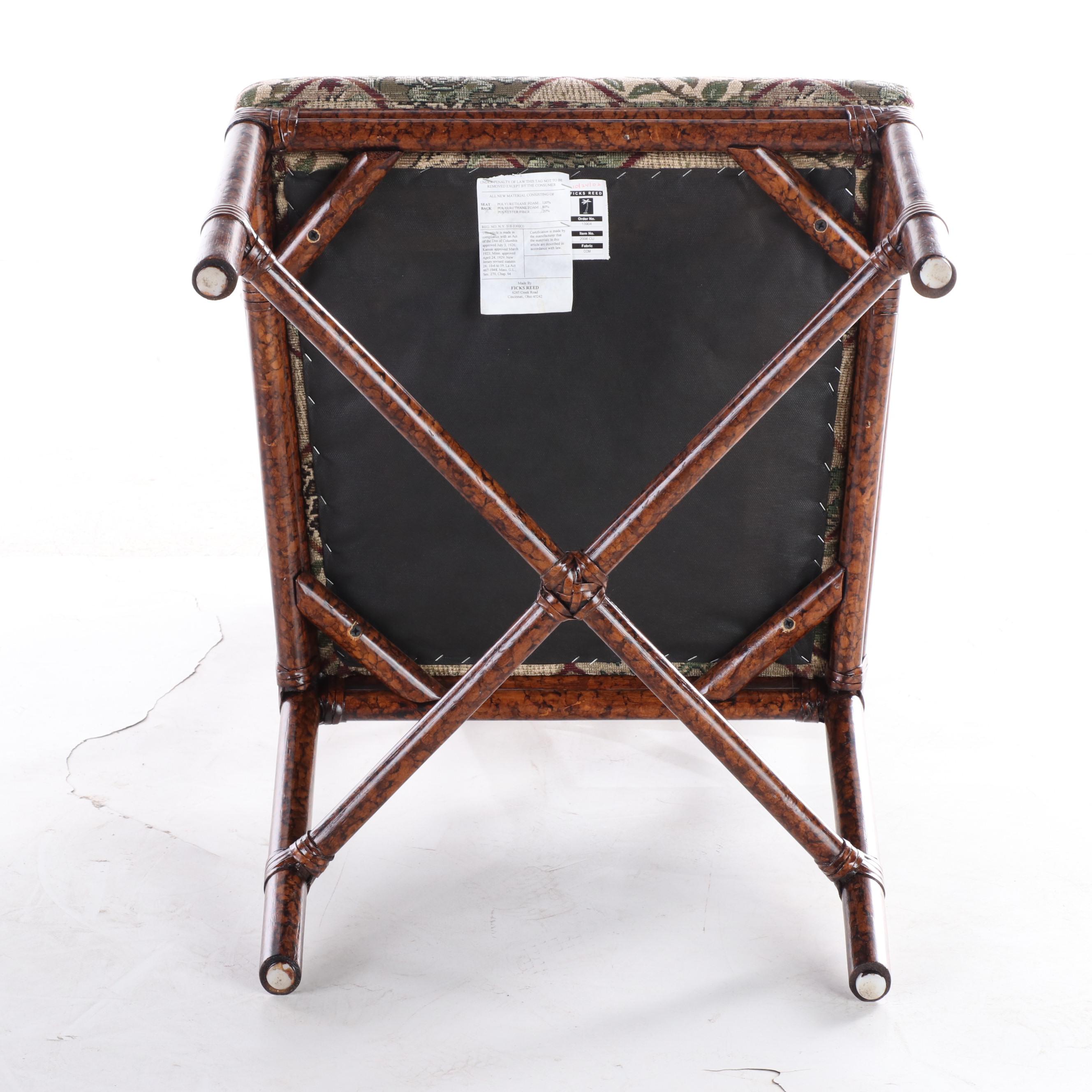 Ficks Reed Tortoiseshell-Stained Rattan Armchair