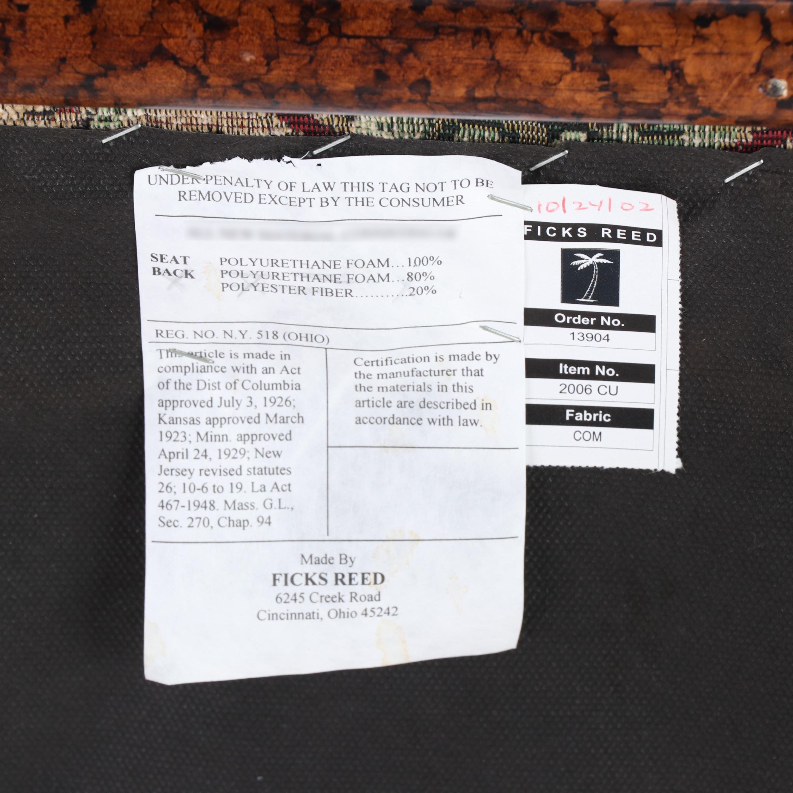 Ficks Reed Tortoiseshell-Stained Rattan Armchair