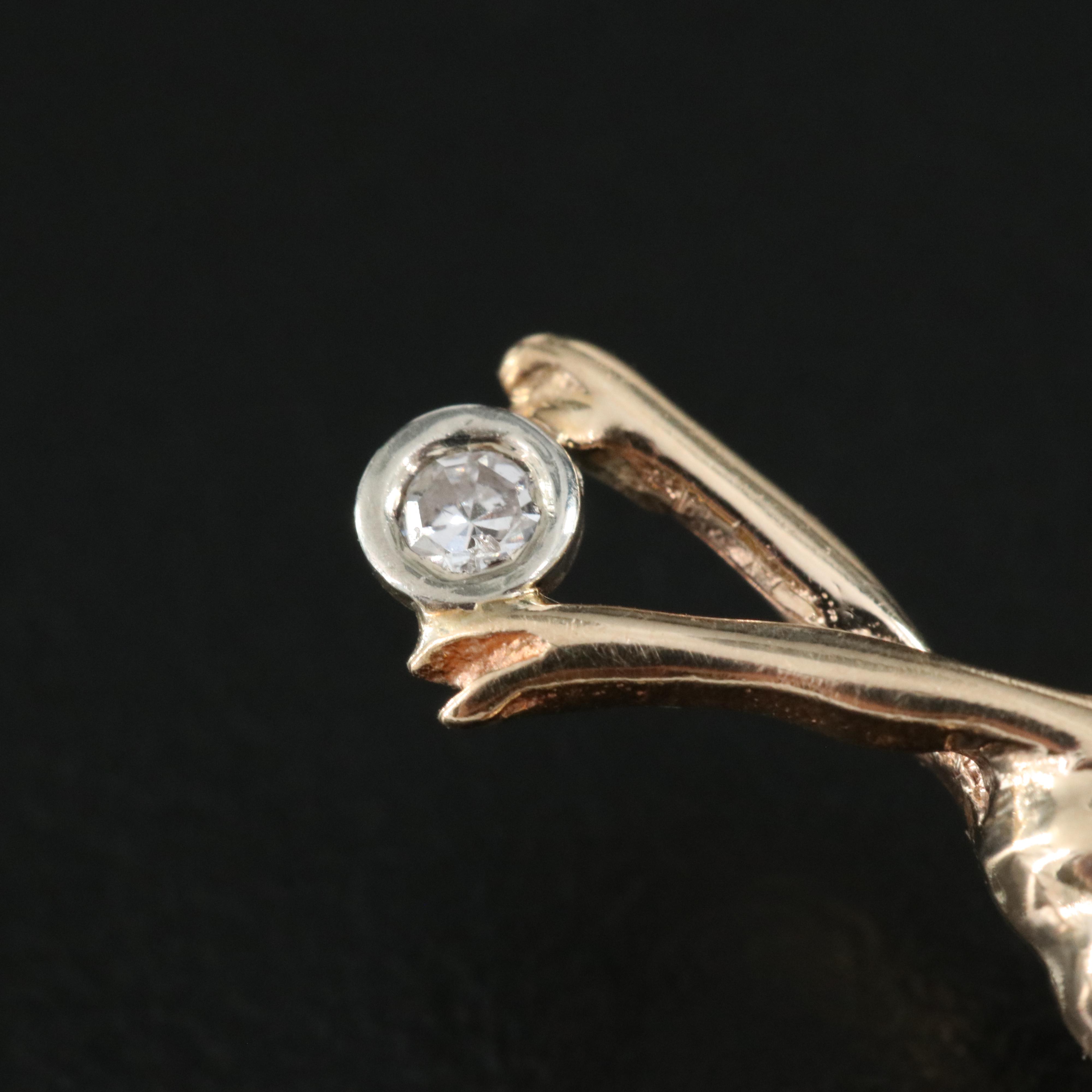 14K 0.04 CT Diamond Ballerina Pendant