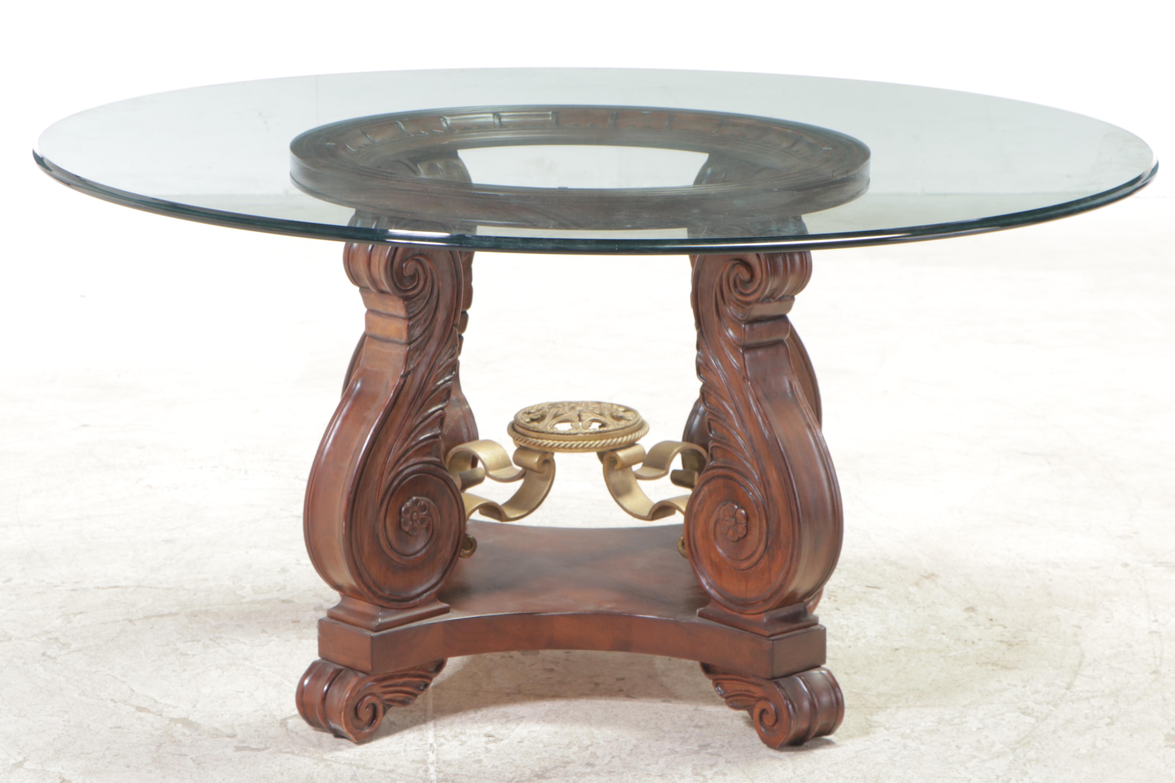 Seven-Piece Bernhardt "Grand Savannah" Mahogany-Stained Dining Set