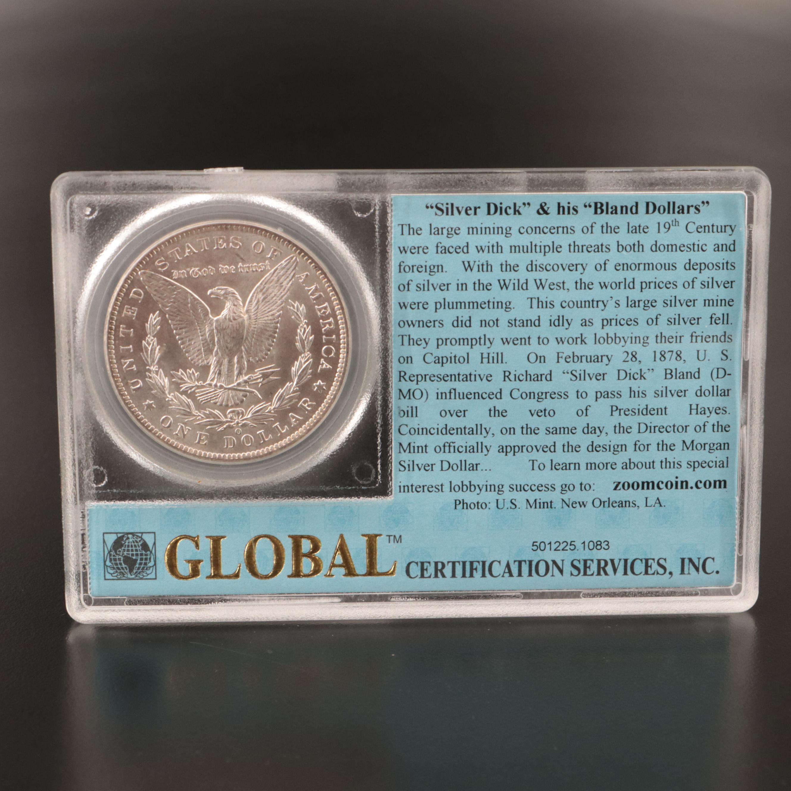 Uncirculated 1885-O Morgan Silver Dollar