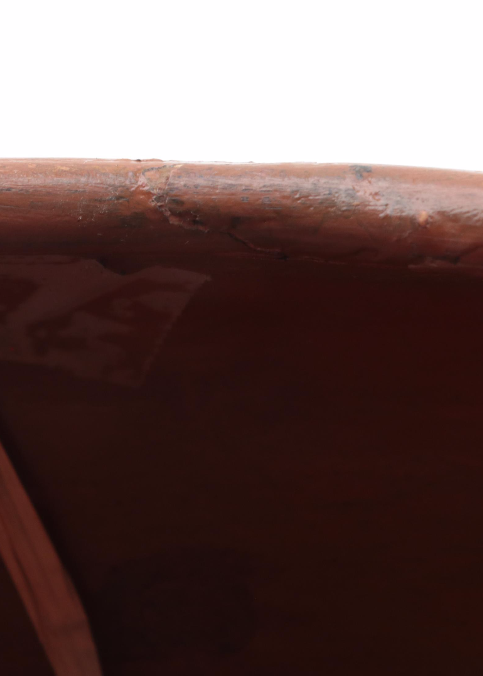 Burmese Bamboo and Red Lacquer Offering Bowl, Mid-Late 20th Century