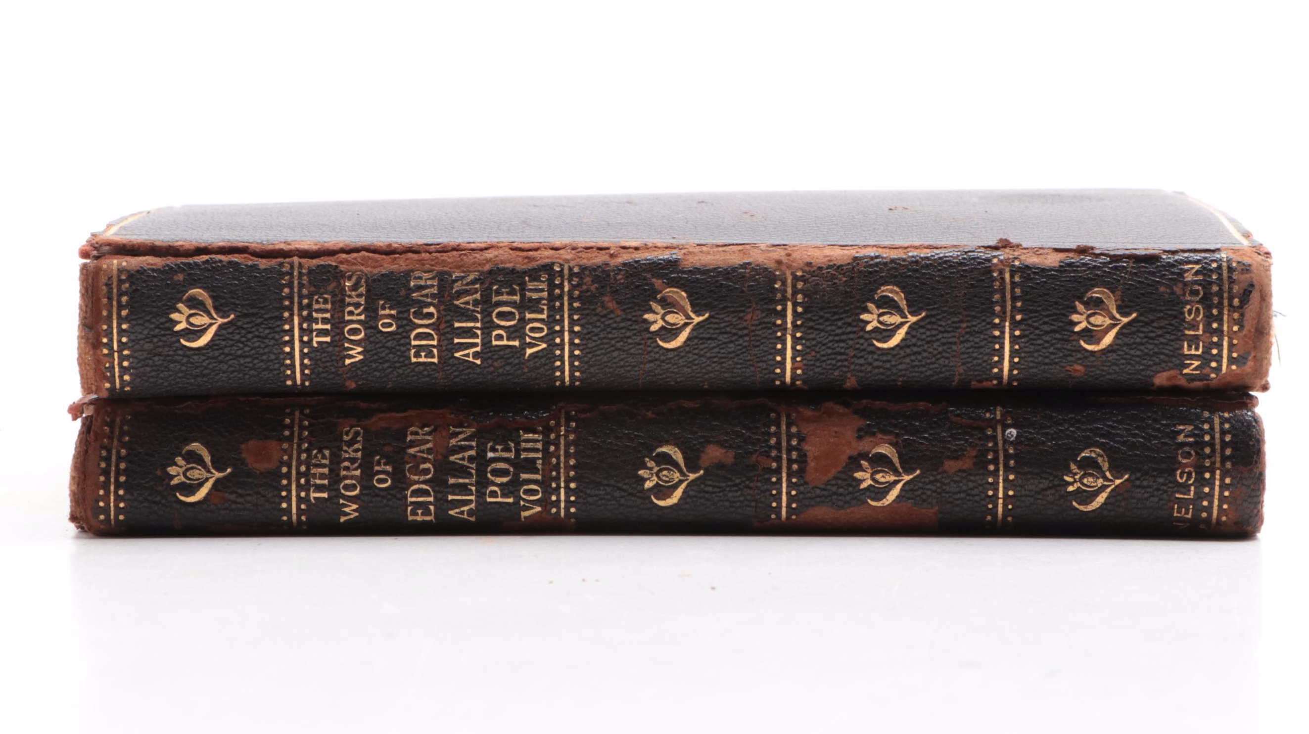 Leather Bound "The Works of Edgar Allan Poe" Vol. II–III, Early 20th Century