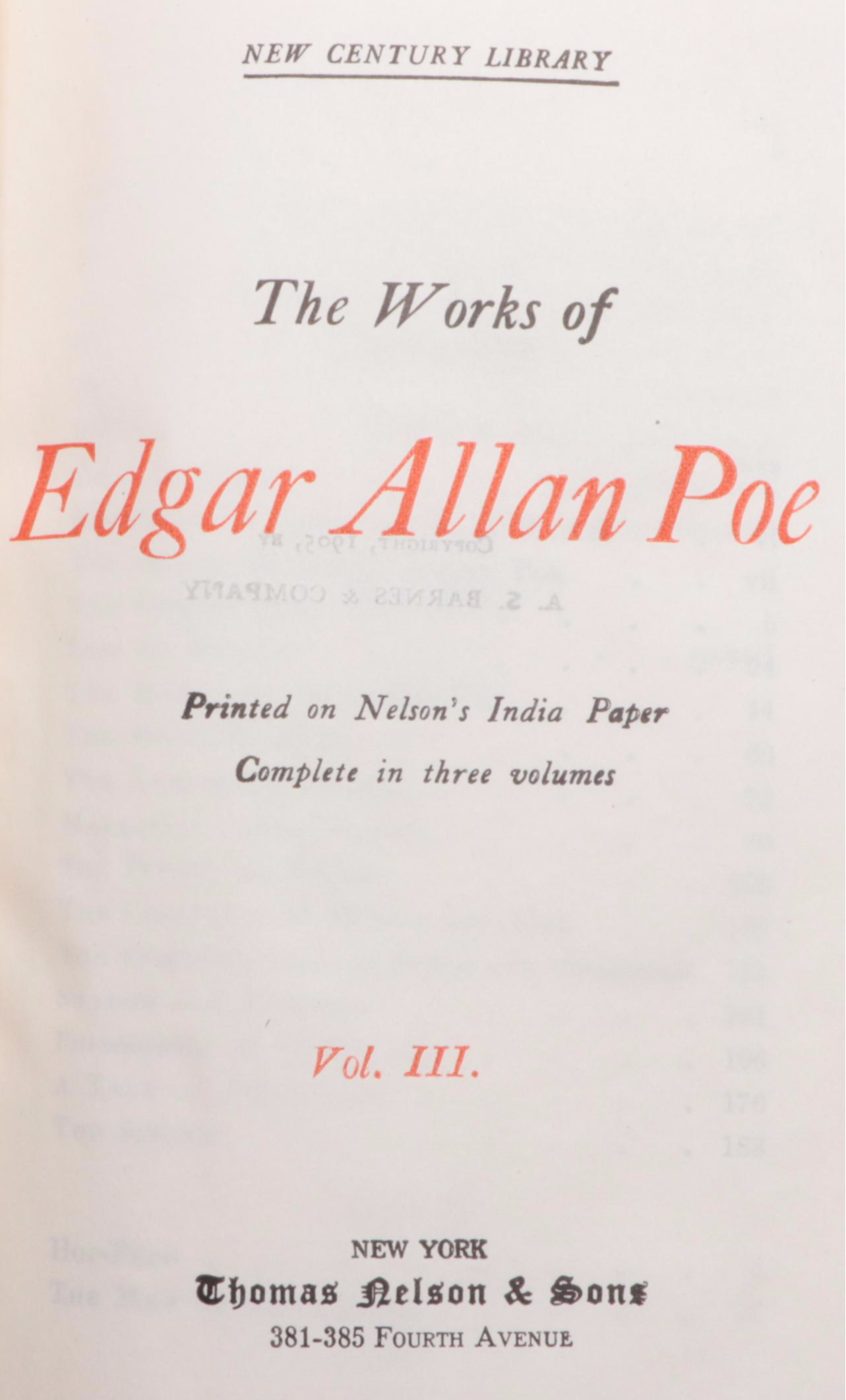 Leather Bound "The Works of Edgar Allan Poe" Vol. II–III, Early 20th Century
