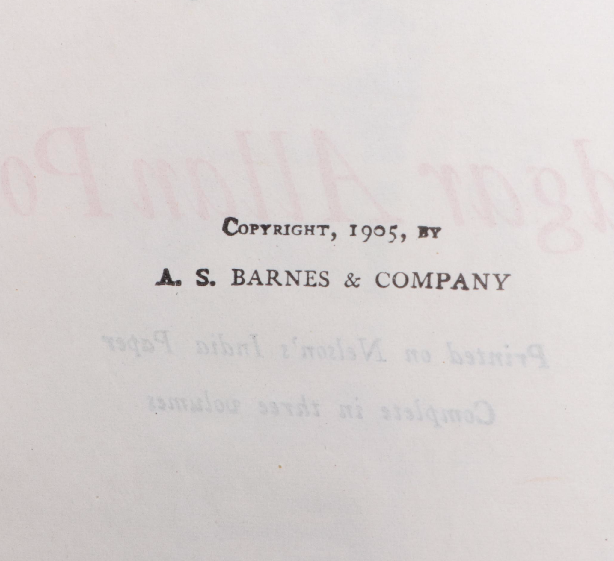 Leather Bound "The Works of Edgar Allan Poe" Vol. II–III, Early 20th Century
