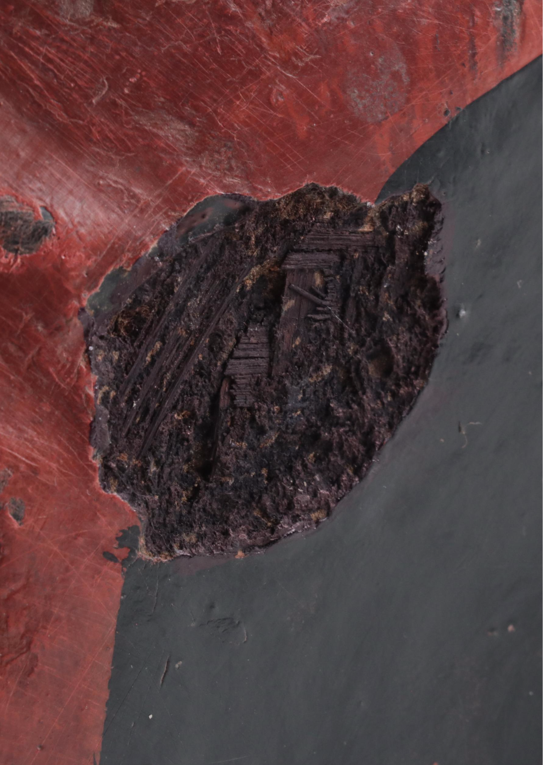 Burmese Bamboo and Red Lacquer Offering Bowl, Mid-Late 20th Century