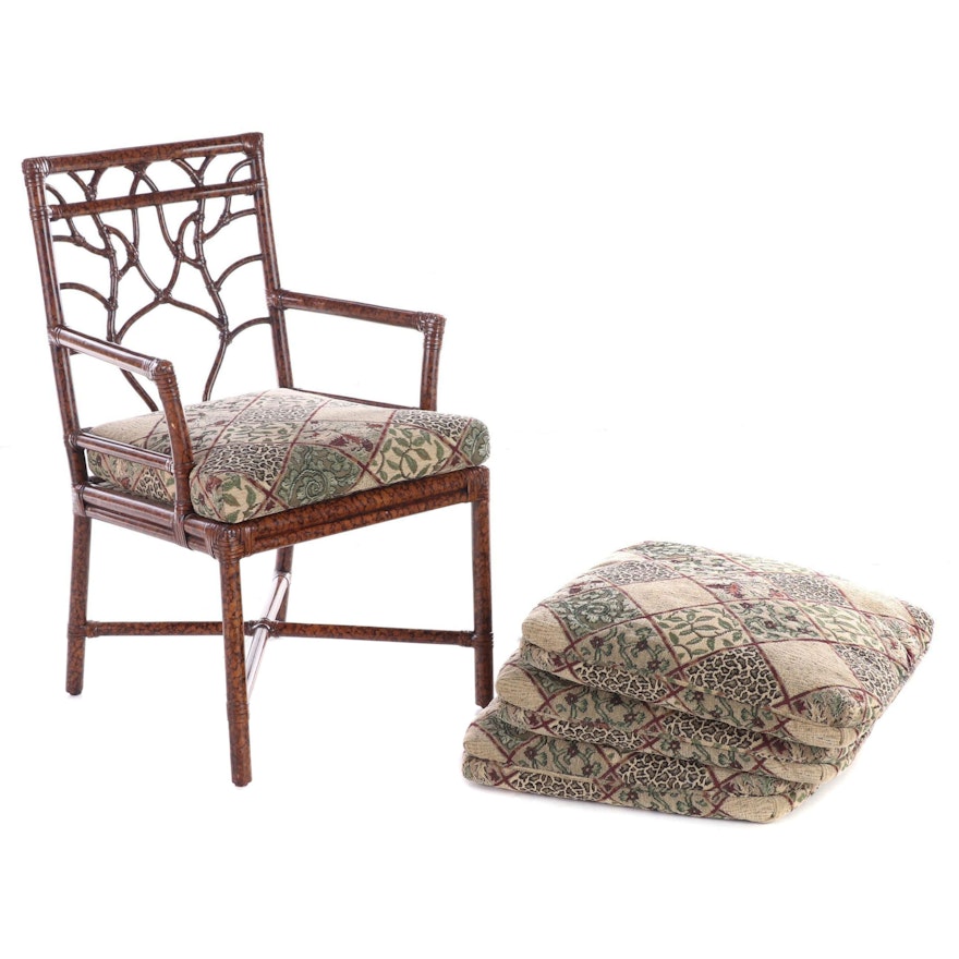 Ficks Reed Tortoiseshell-Stained Rattan Armchair