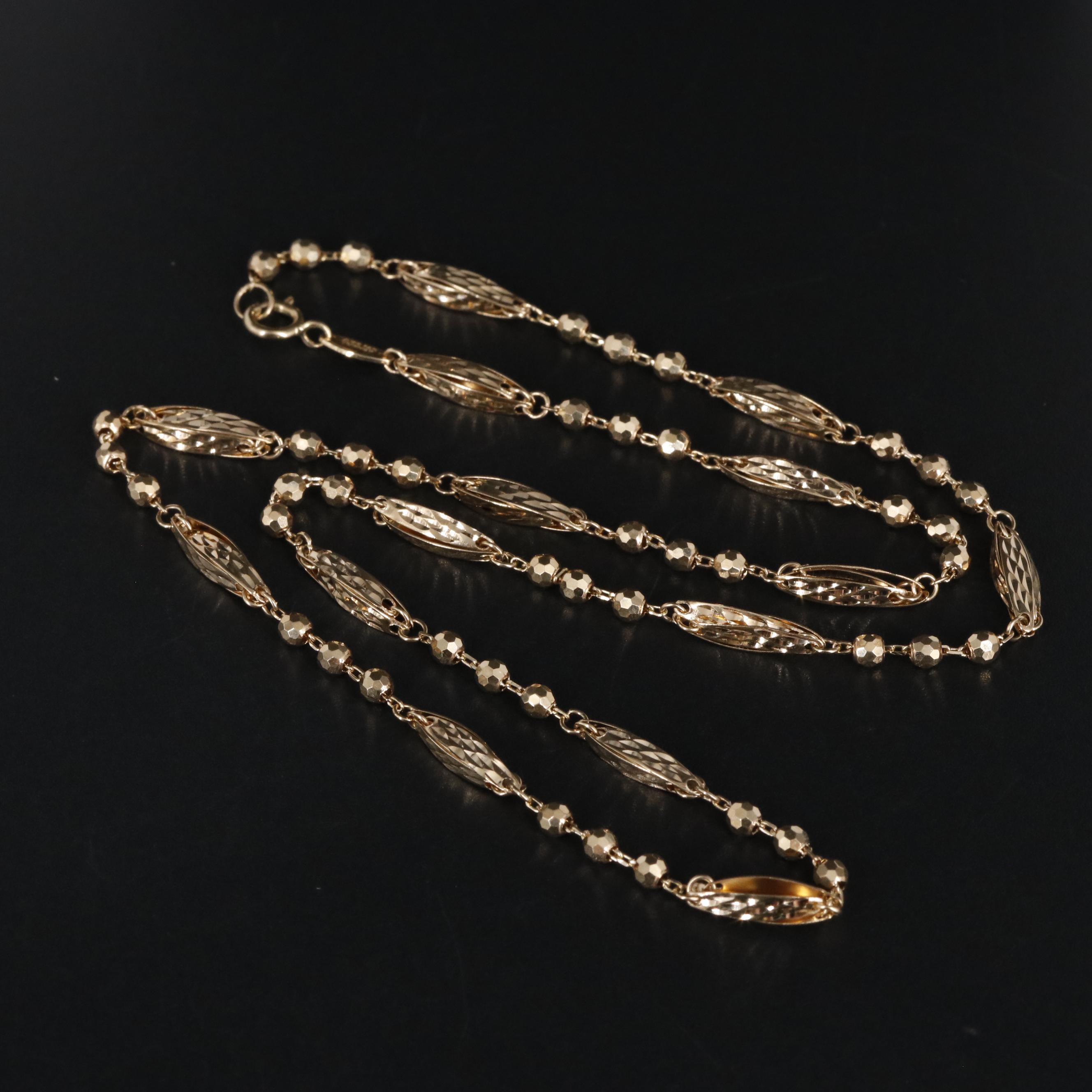 14K Bead Chain Necklace