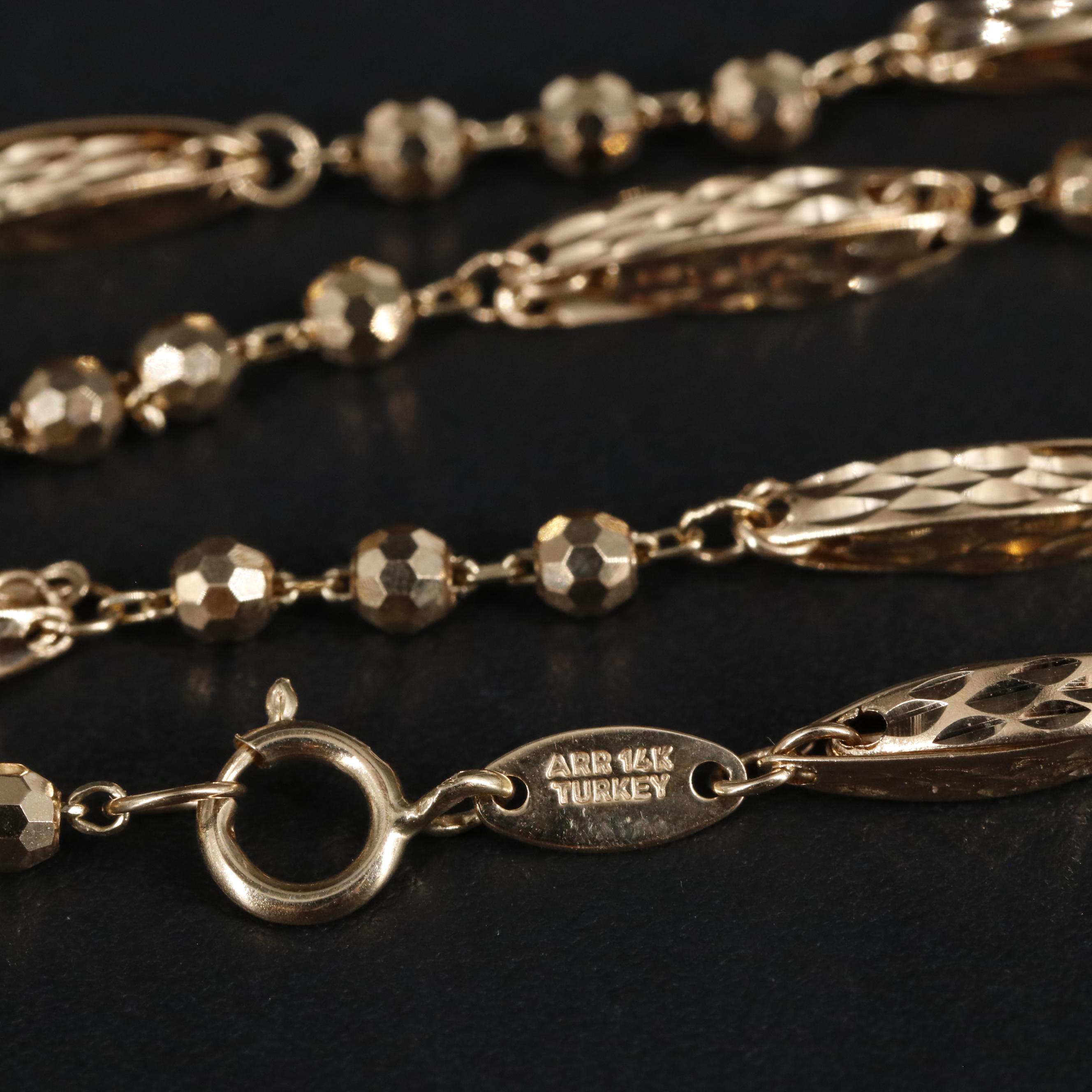 14K Bead Chain Necklace